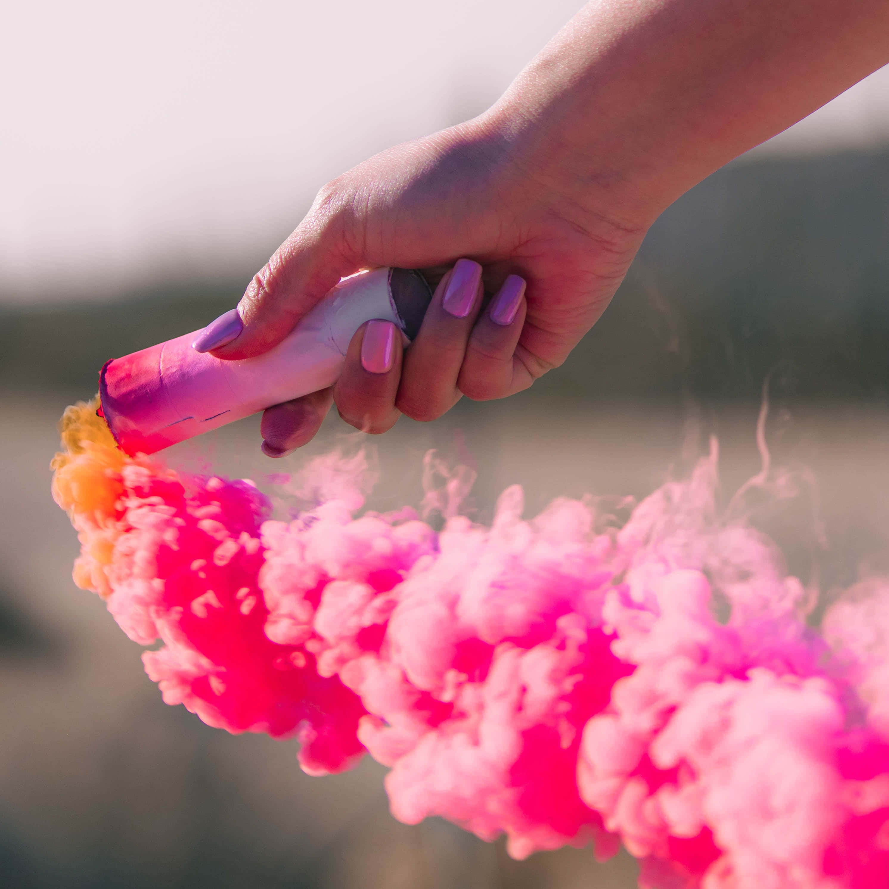 Pink røg på himlen Wallpapers