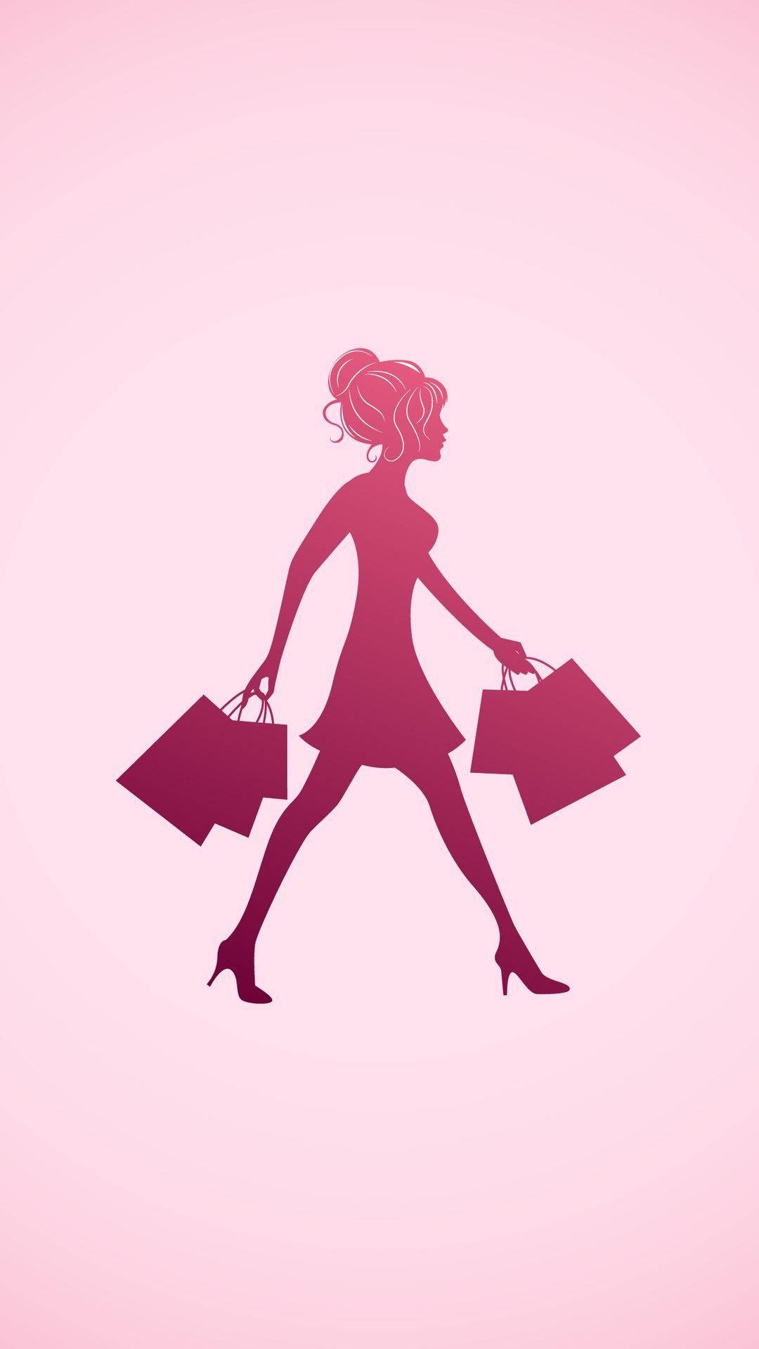 Pink Shopping Vektorkunst Wallpapers