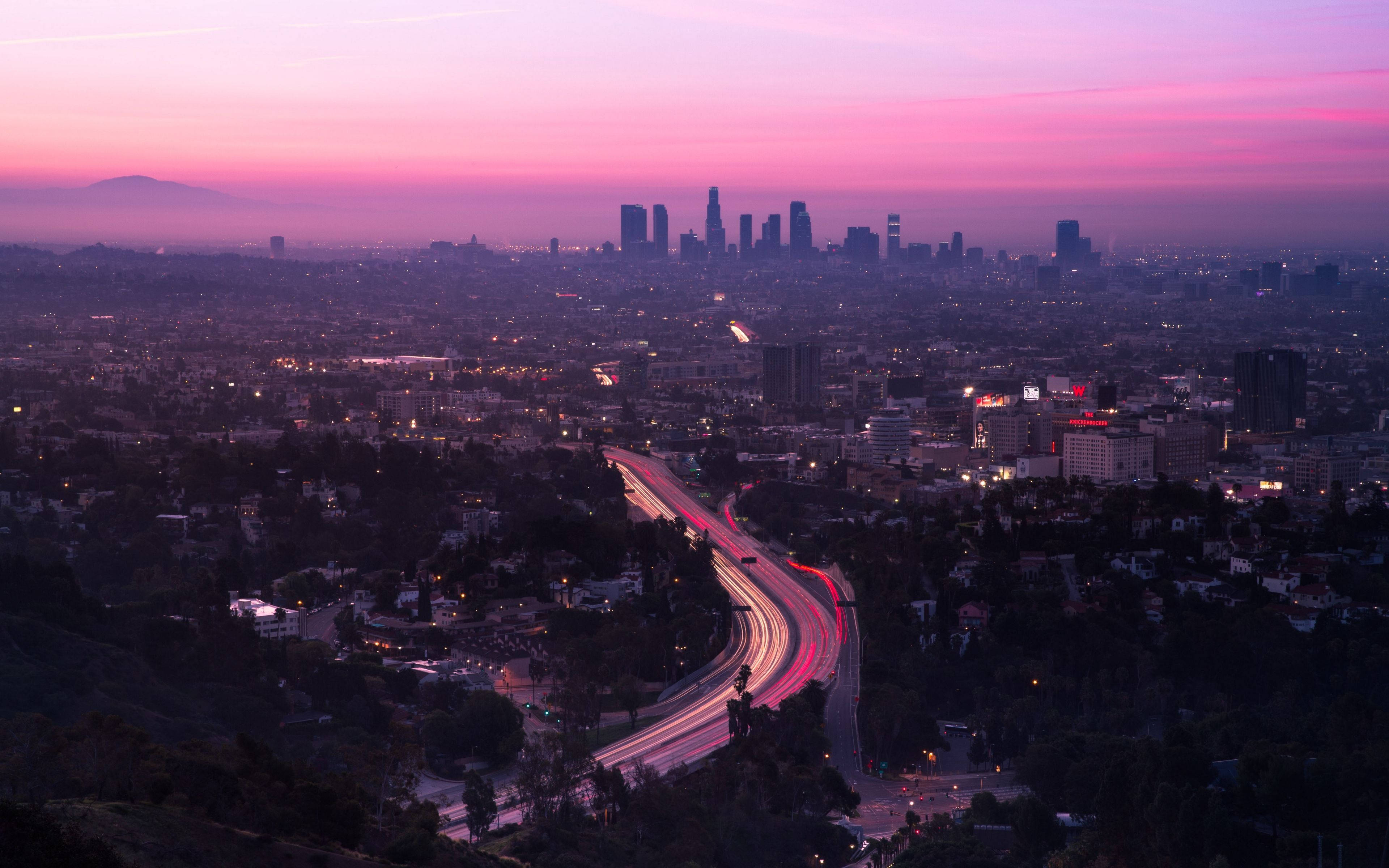 Pink æstetisk solnedgang i Los Angeles Wallpapers