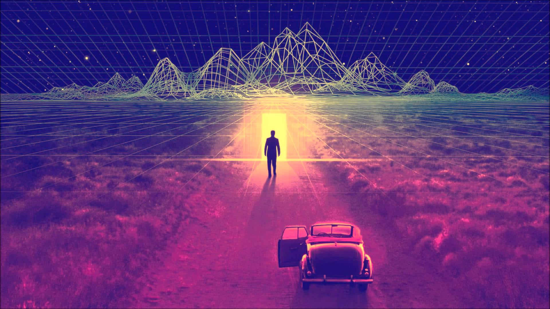 Pinkish 80'er æstetik The Thirteenth Floor digital kunst Wallpapers