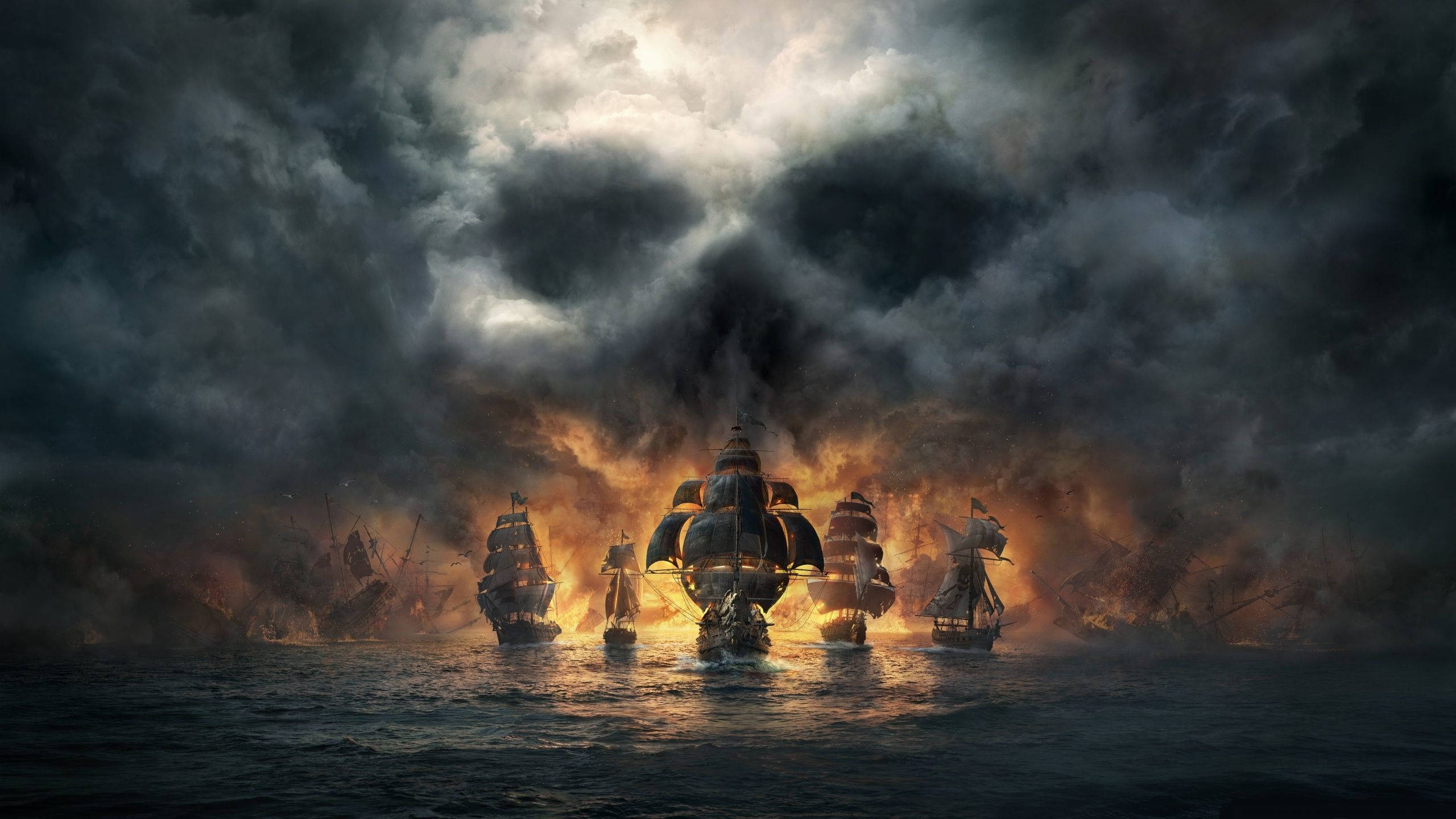 Piratbåde Kranium Røg 1440p Gaming Wallpapers