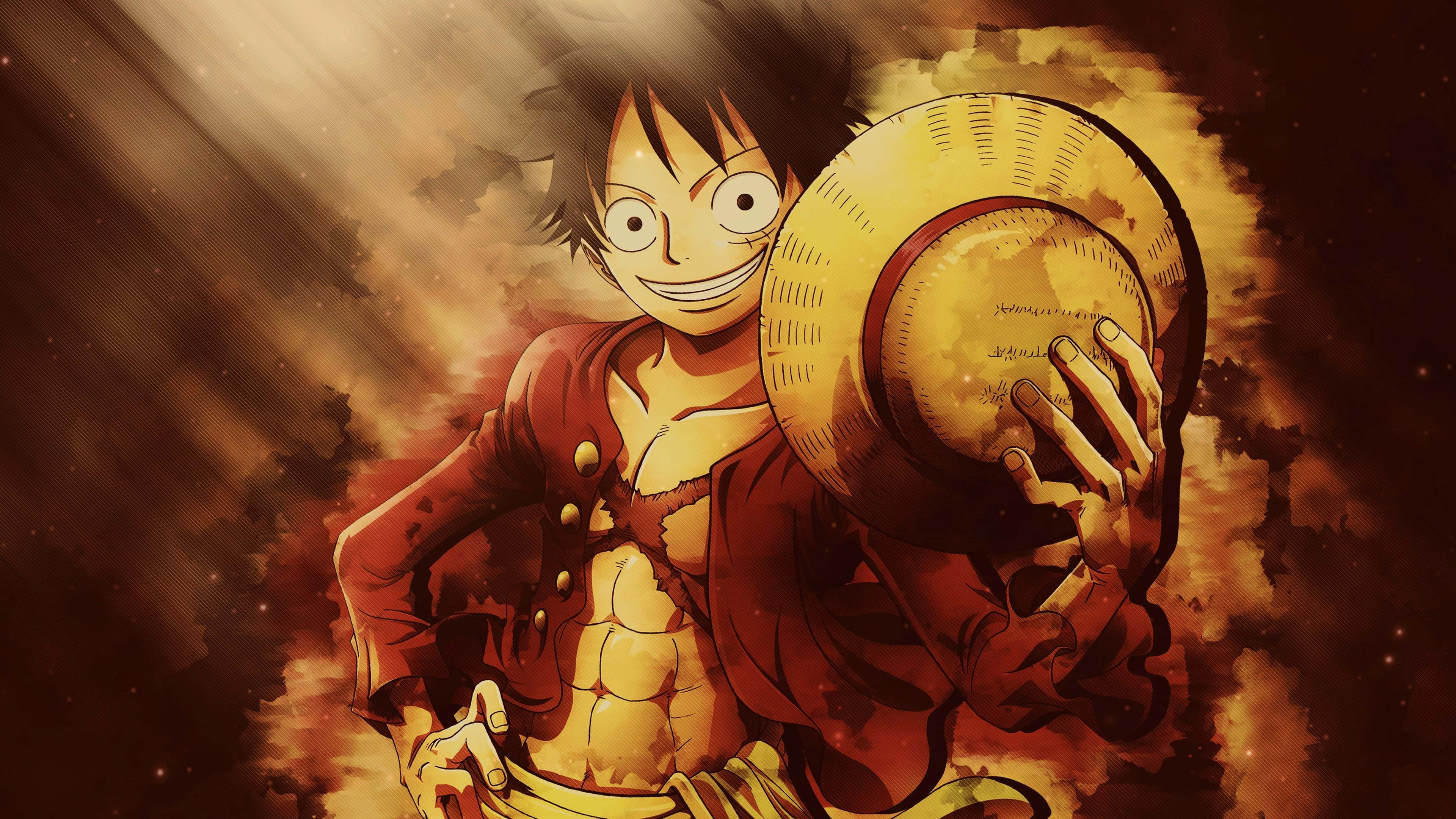 Pirate King Luffy på mission med sin stråhat Wallpapers