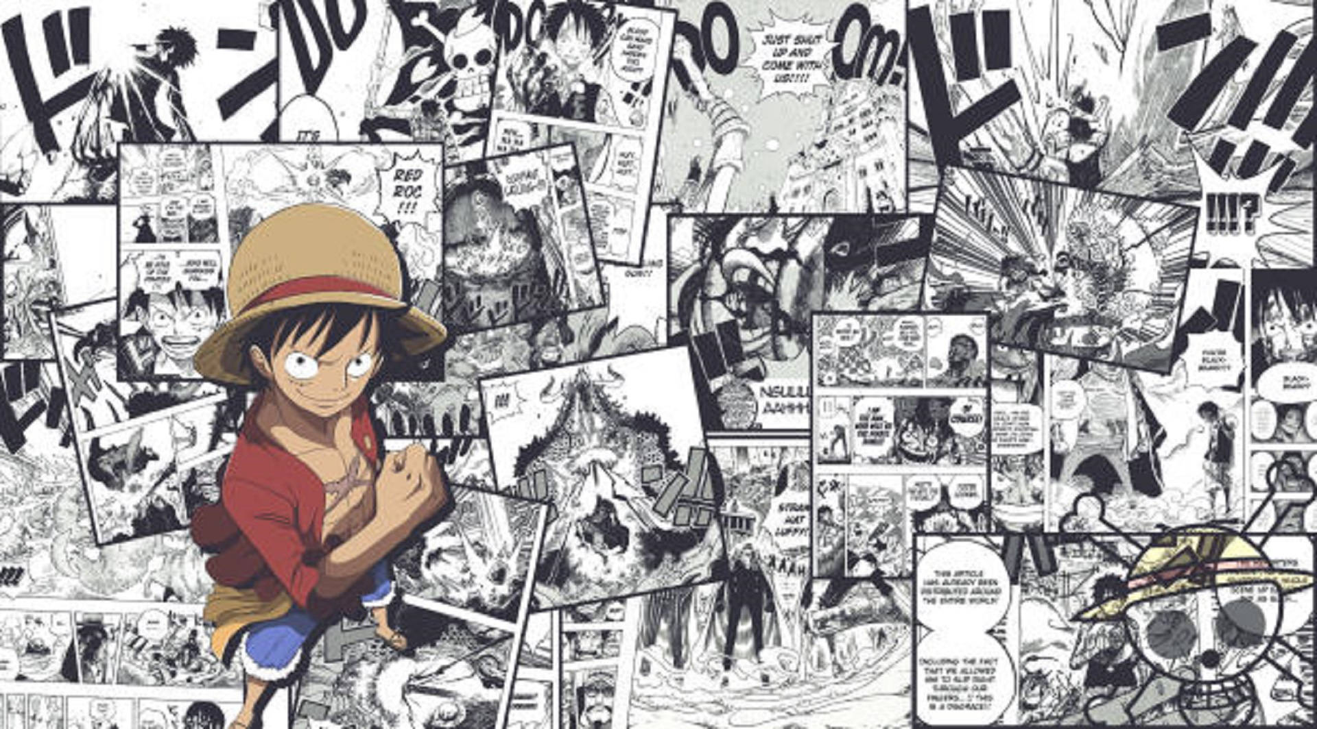 Piratkaptajn Luffy Manga Panel Wallpapers