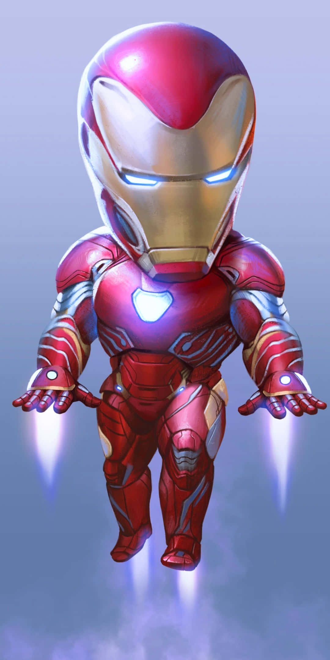 Pixel 3 Baggrund med Flyvende Chibi Iron Man Wallpapers