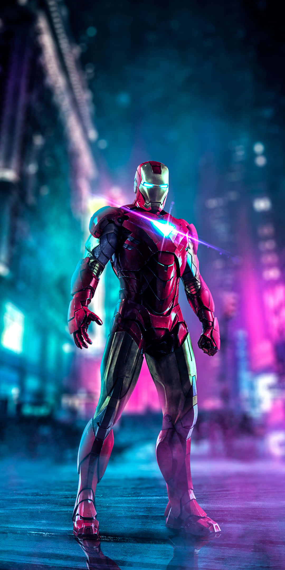 Pixel 3 Iron Man Neon Baggrund Wallpapers