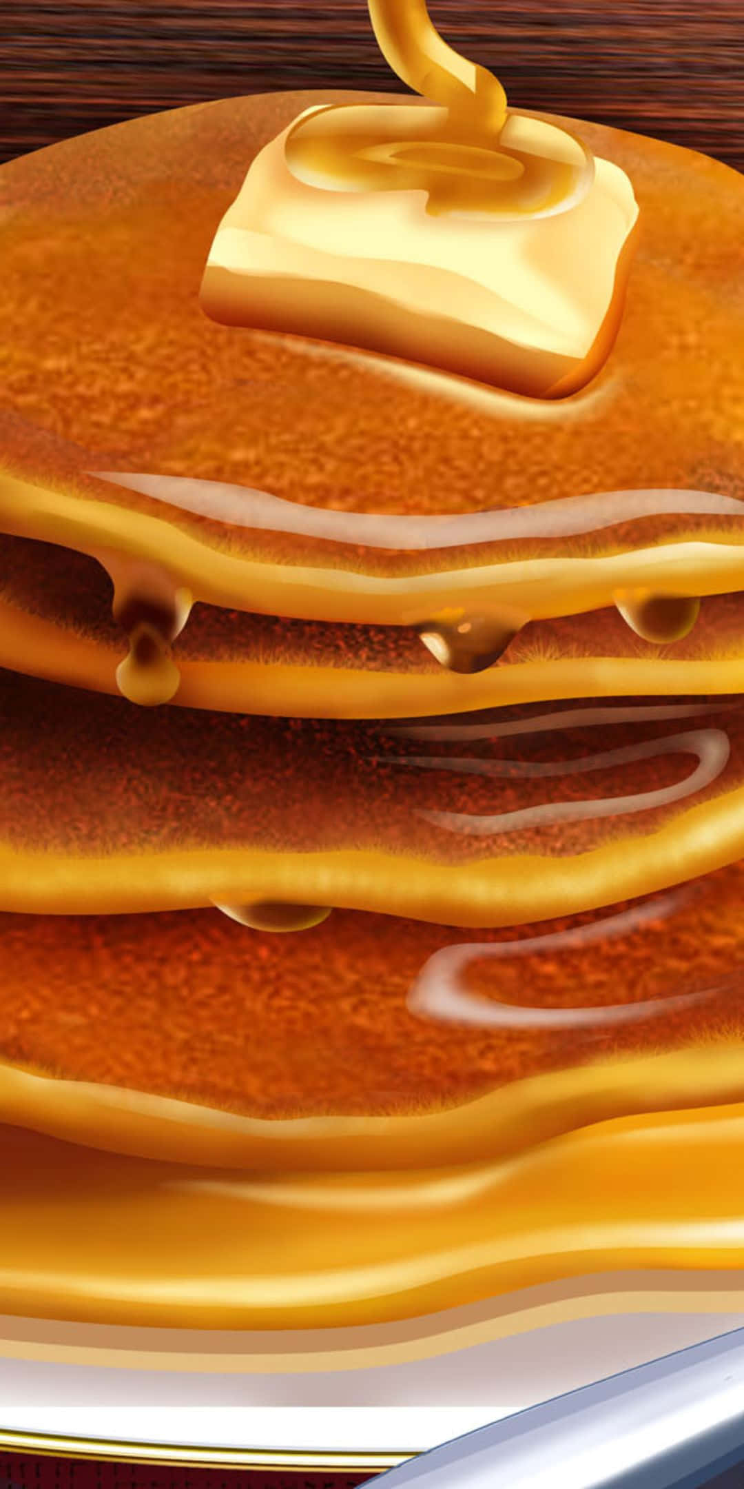 Pixel 3 Mad Pandekage Smør Sirup Baggrund Wallpapers