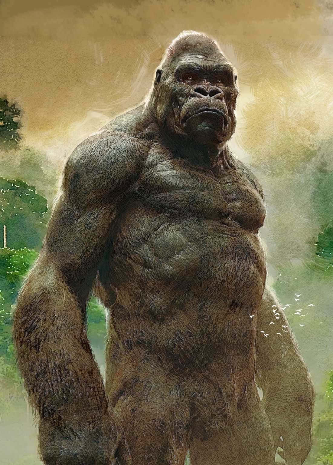 Pixel 3 Muskuløs Gorilla Baggrund Wallpapers