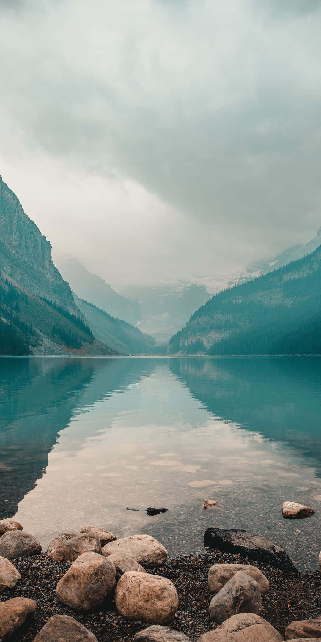 Pixel 3 Vinterbaggrund Bjerge Omgiver Havet Wallpapers