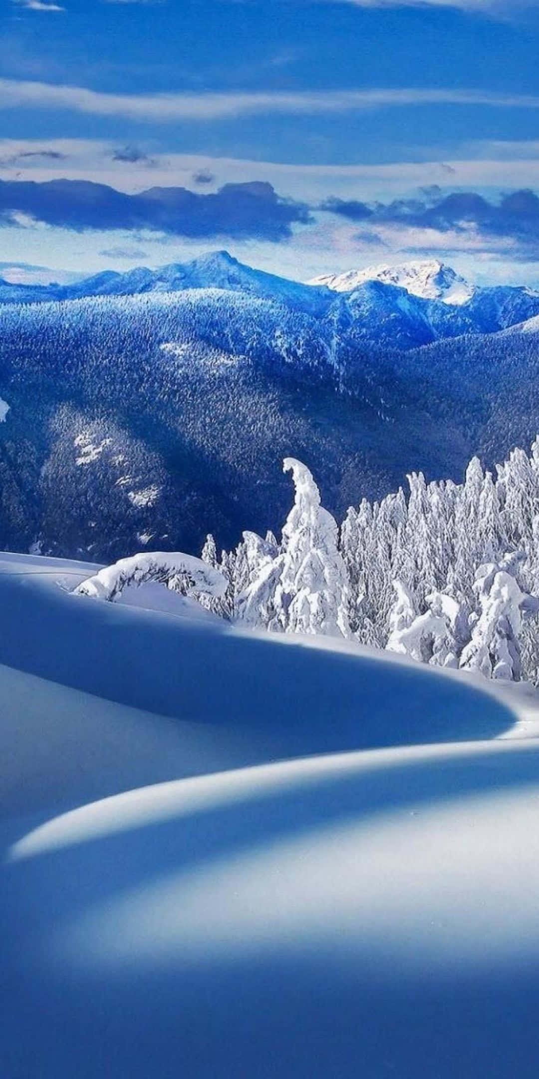 Pixel 3 Vinterbaggrund glat sneoverflade Wallpapers