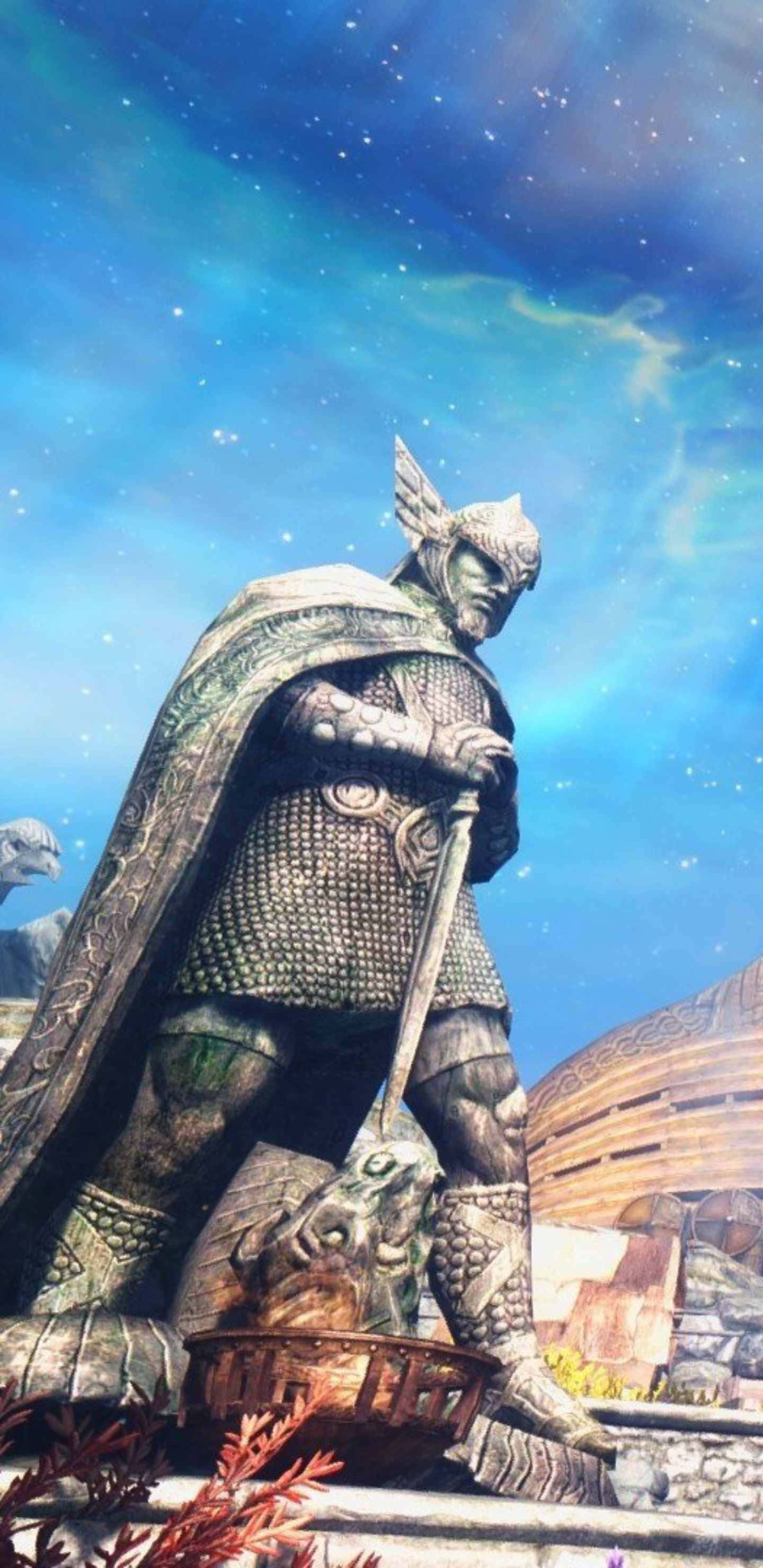 Pixel 3XL The Talos Principle Baggrund Talos-statuen i solen Wallpapers