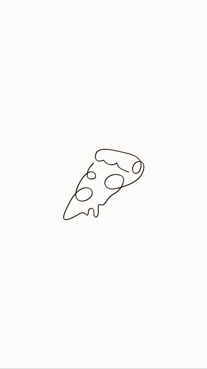 Pizzastykke æstetiske skitser Wallpapers