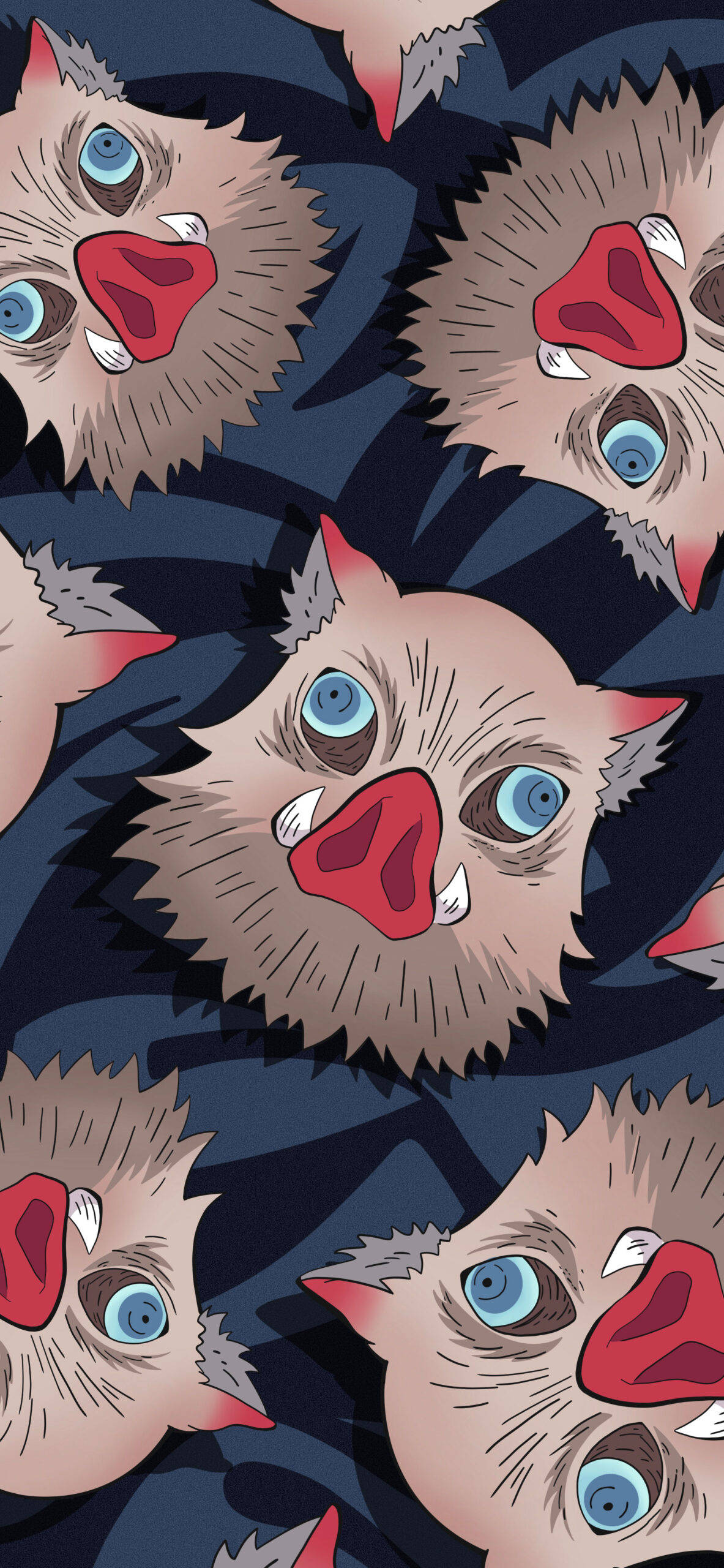 Plakat med vildsvine-maske fra Demon Slayer Wallpapers