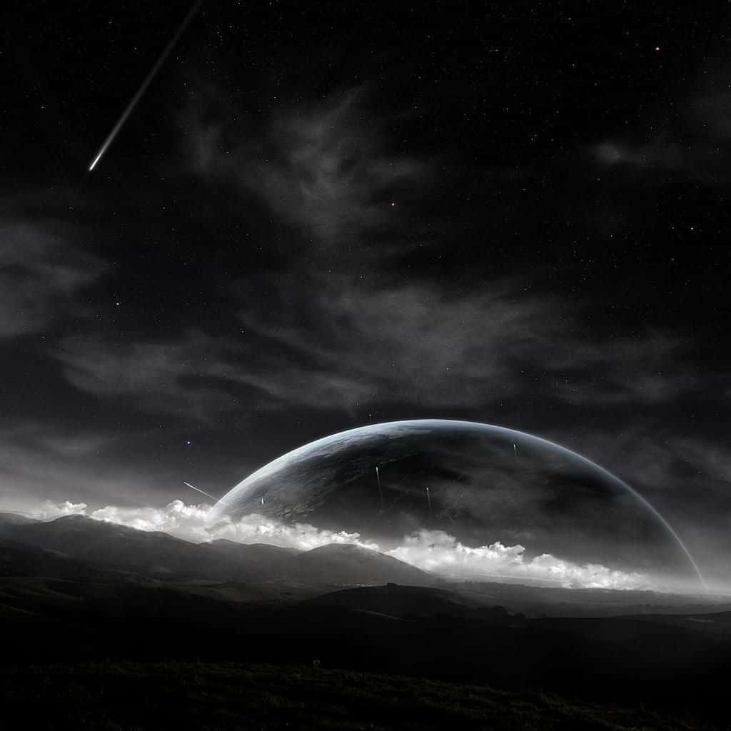 Planet i rummet mørk iPad Wallpapers