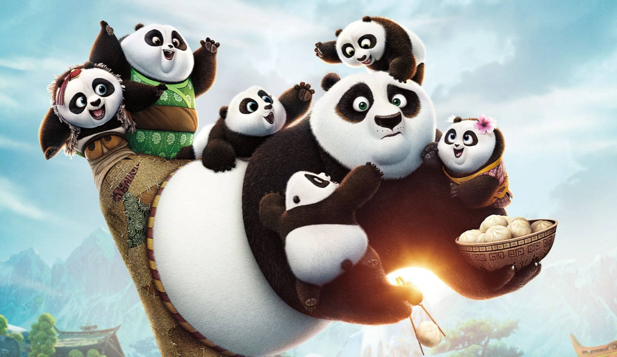 Po og lille panda 4K tegneserie Wallpapers