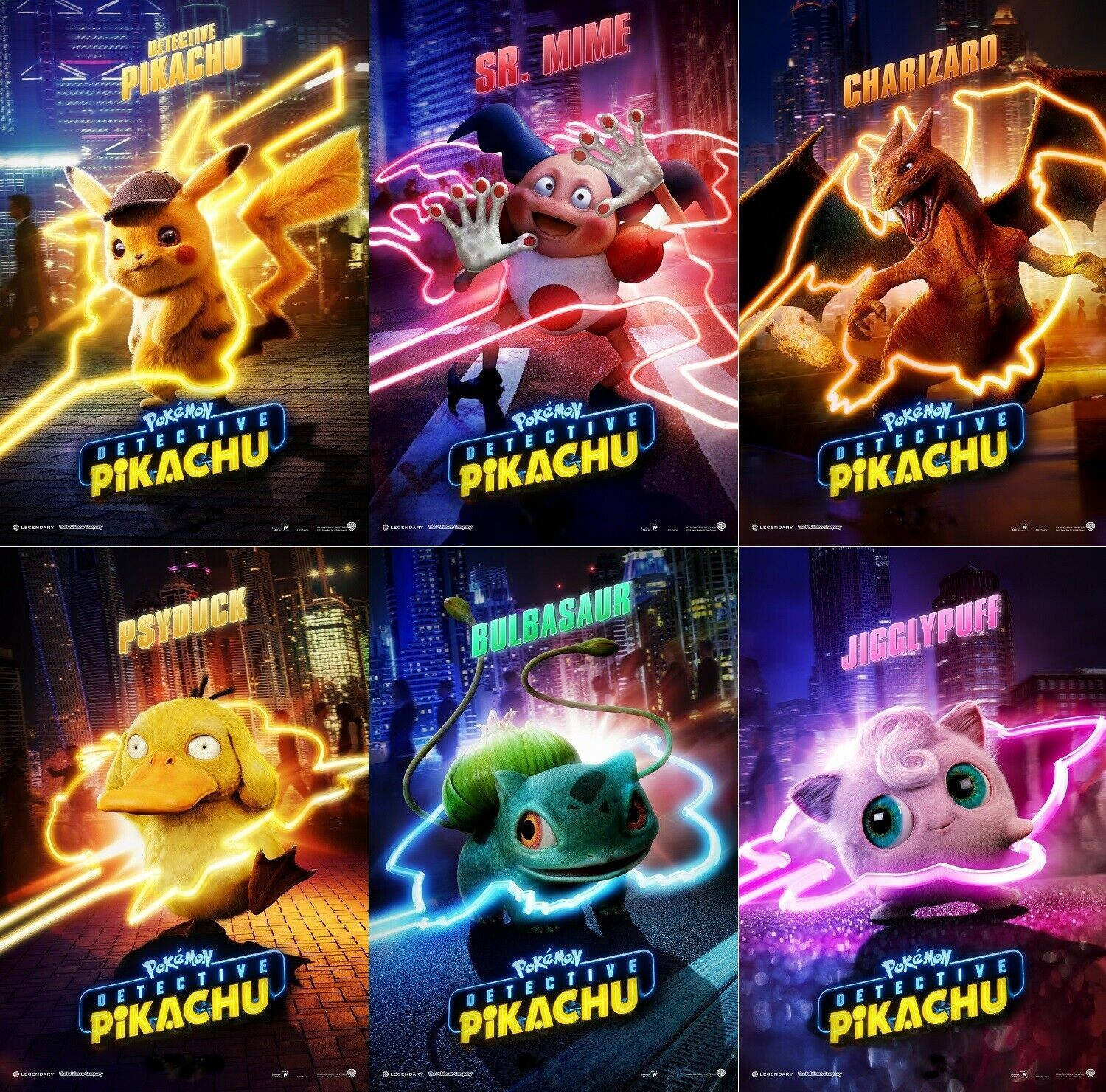 Pokemon Detective Pikachu Forskellige Pokemon Plakater Wallpapers