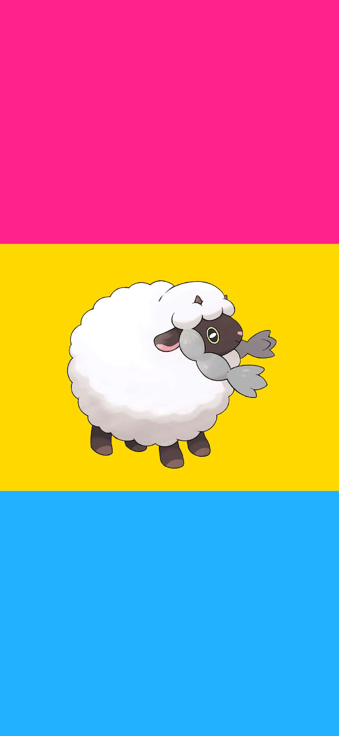 Pokémon-karakteren Wooloo med Pan Flag Wallpapers