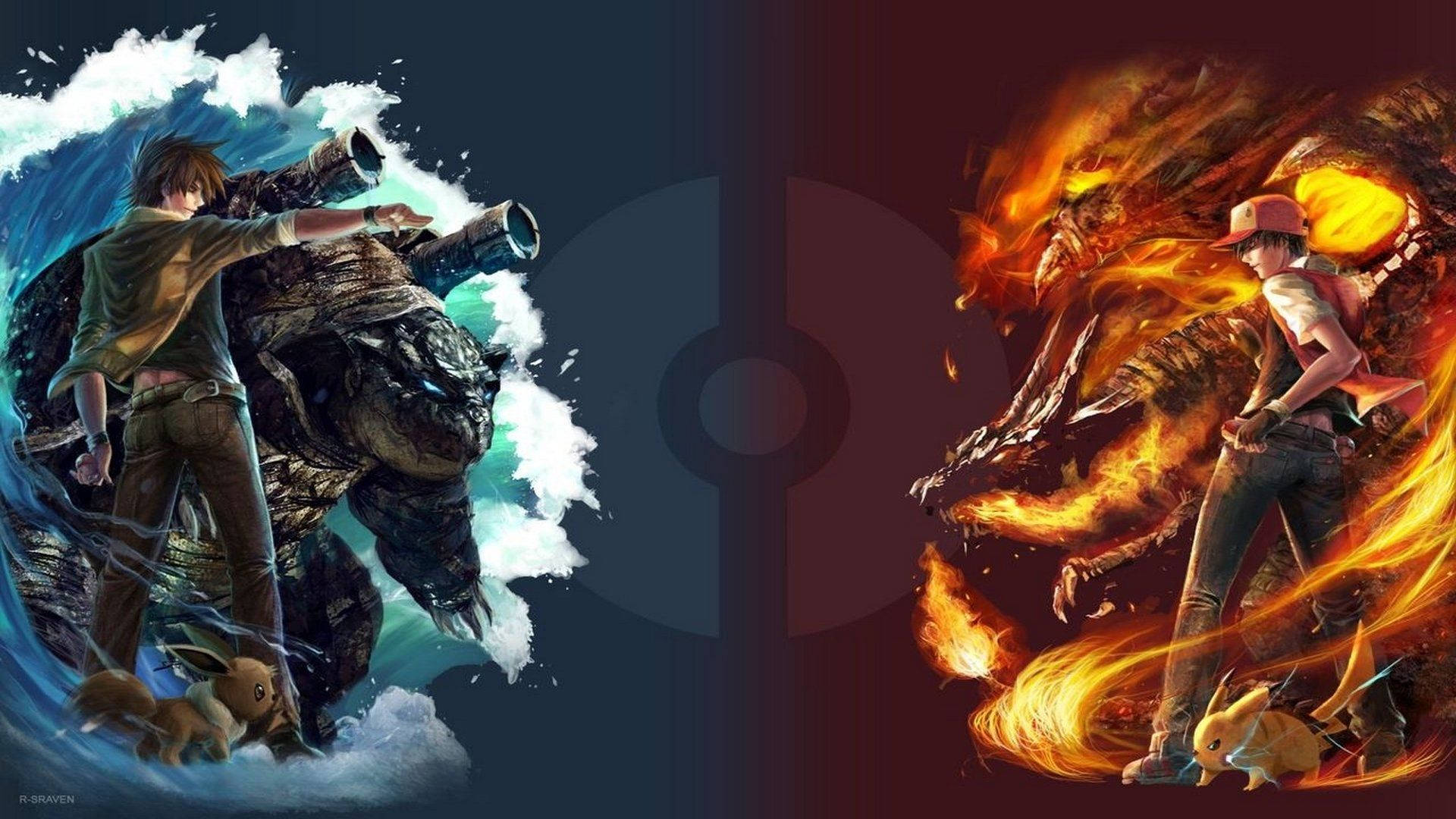 Pokémon-rivaler kæmper blandt stjernerne Wallpapers