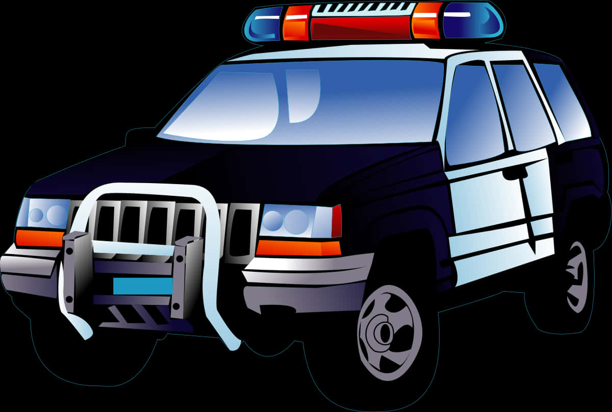 Politi SUV tegneserie illustration Wallpapers