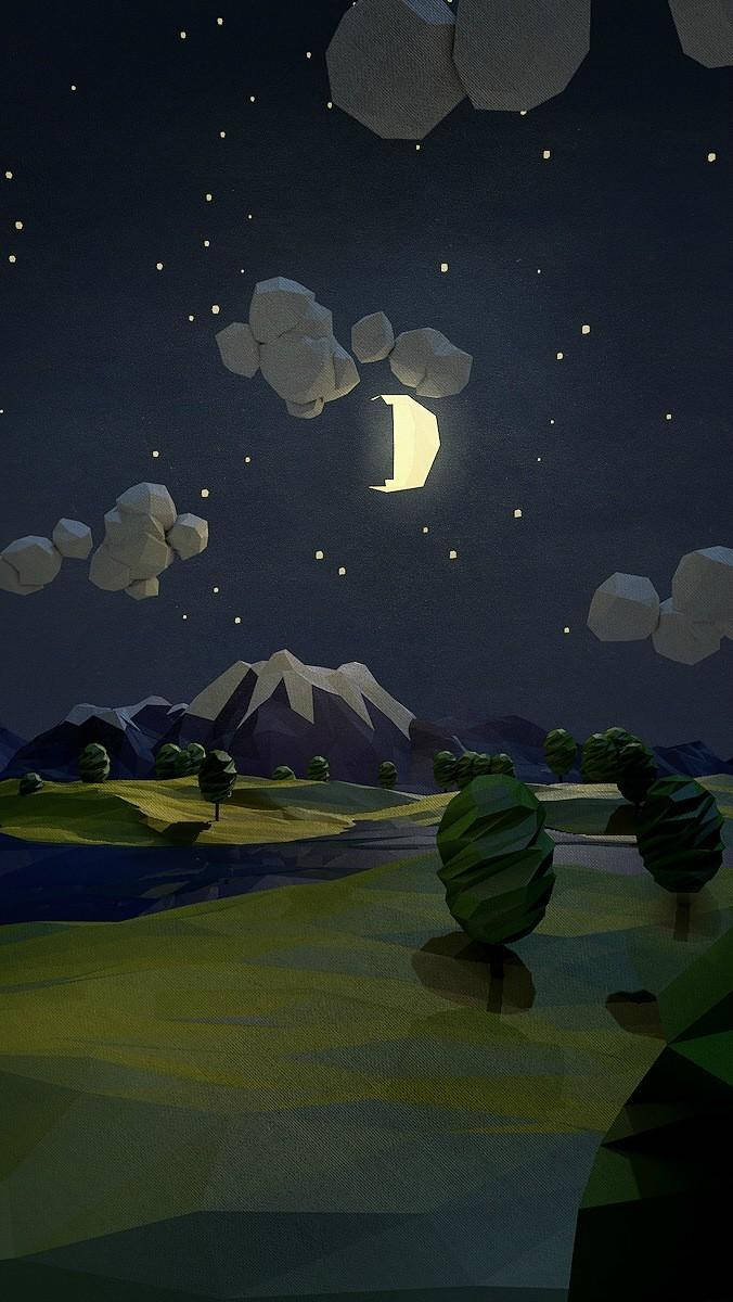 Polygon Forest Painting iPhone SE Wallpapers