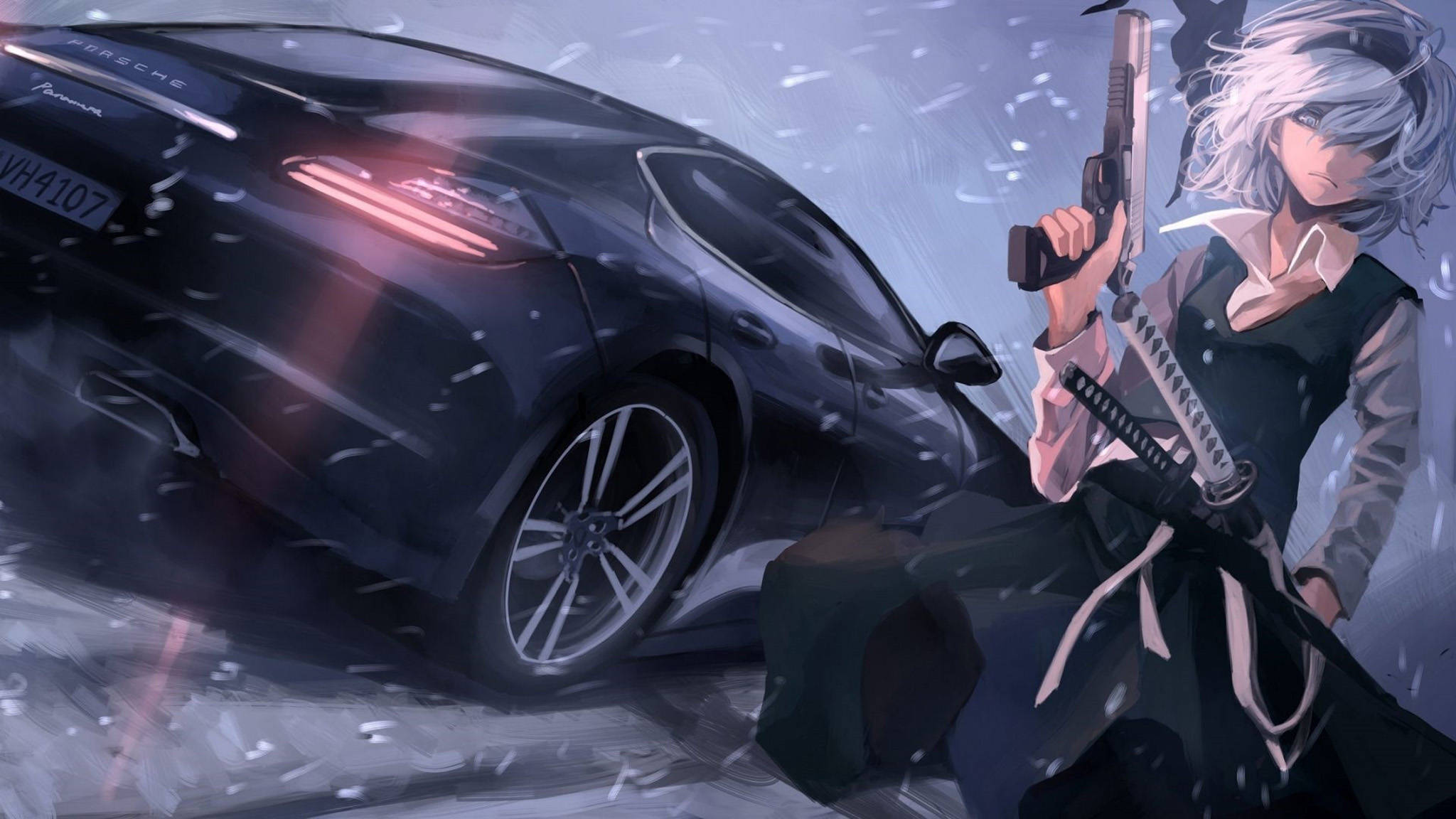 Porsche Panamera Anime Bil Wallpapers