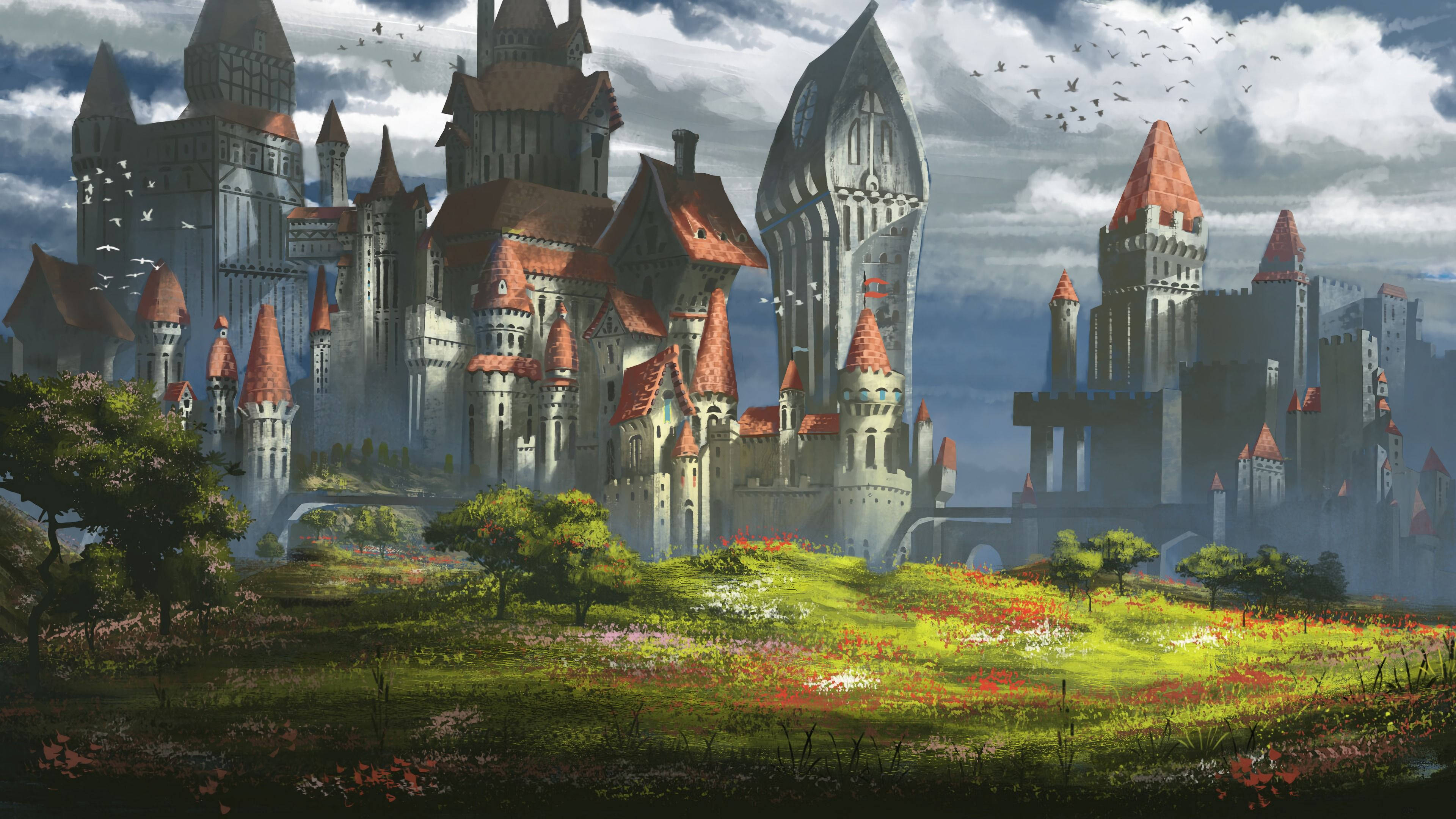 Pragten af futuristisk slotarkitektur Wallpapers