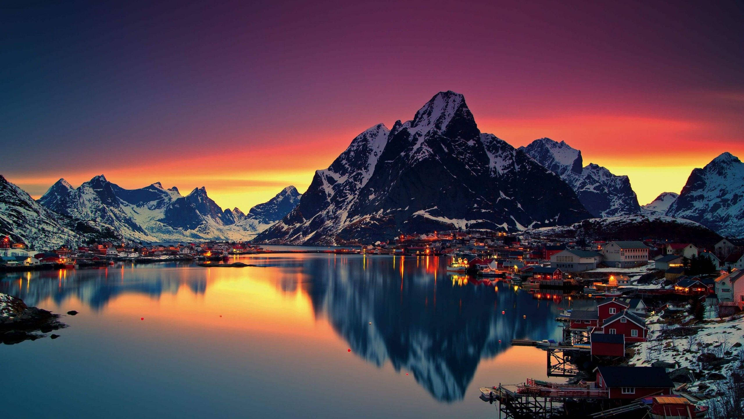 Pragtfuld solnedgang i Norge Wallpapers
