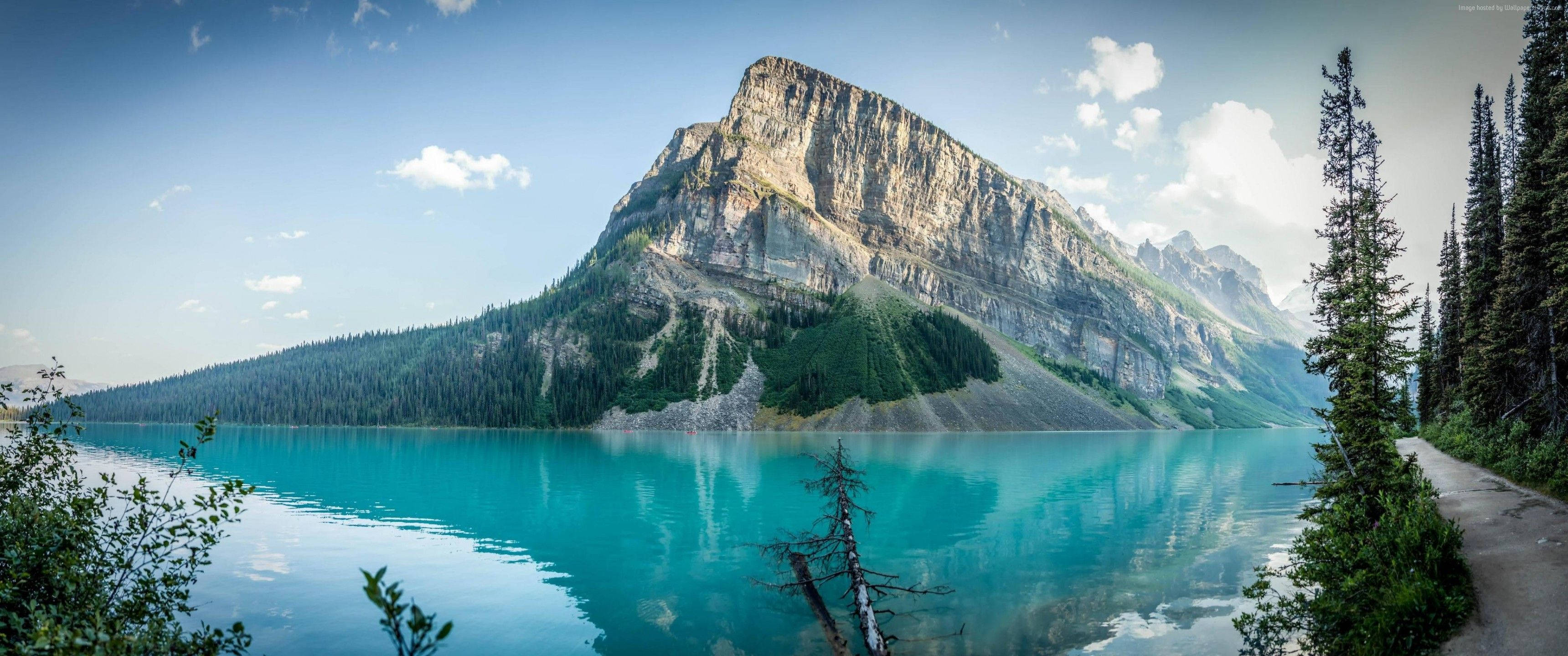 Pragtfuld udsigt over Alberta Mountain i 3440x1440 opløsning Wallpapers
