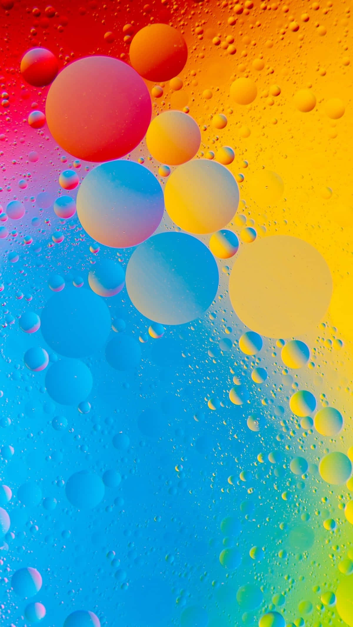 Pragtfuldt udsyn til farverigt 4K vanddråbe abstrakt kunst til telefon Wallpapers