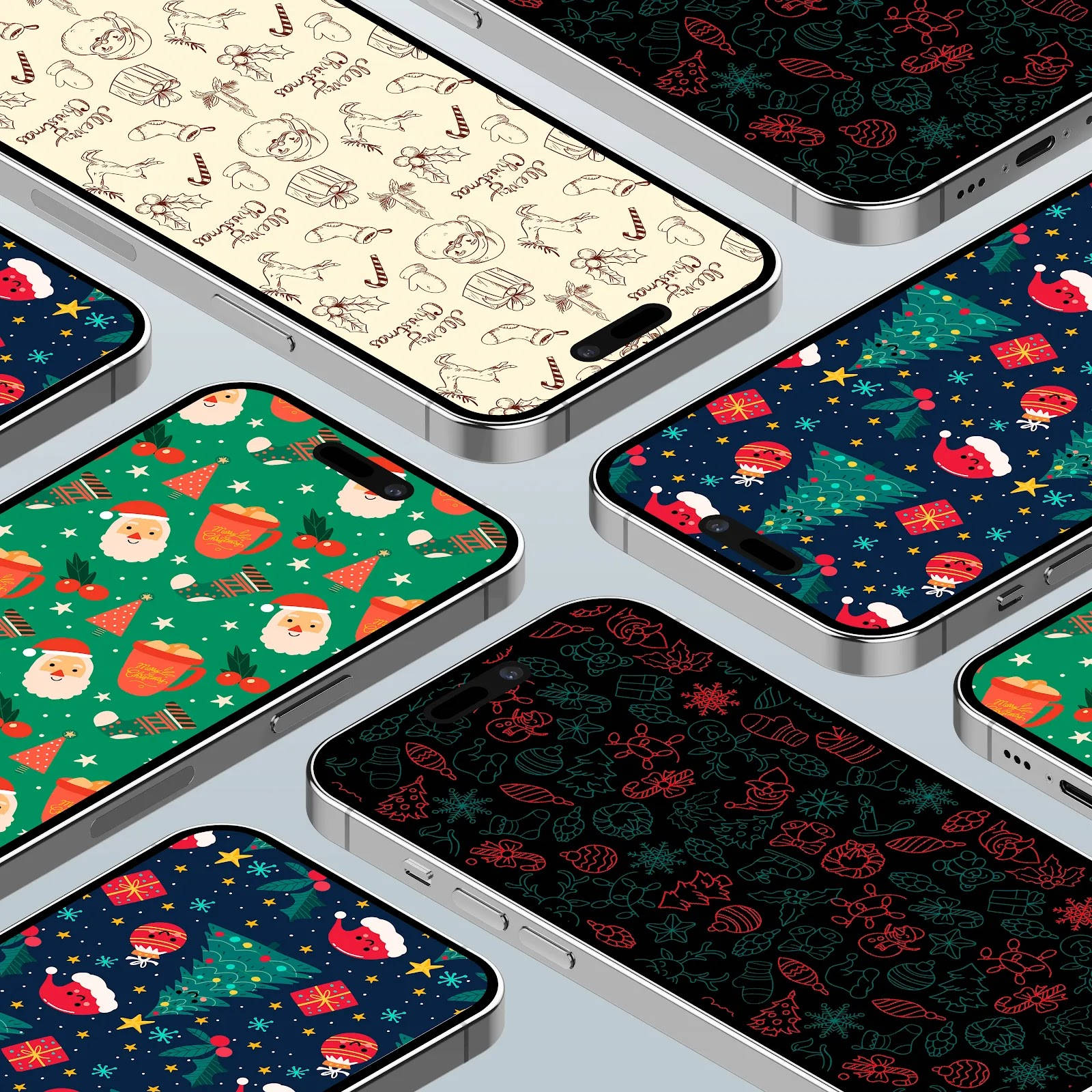 Preppy Christmas iPhone Skærm Wallpapers