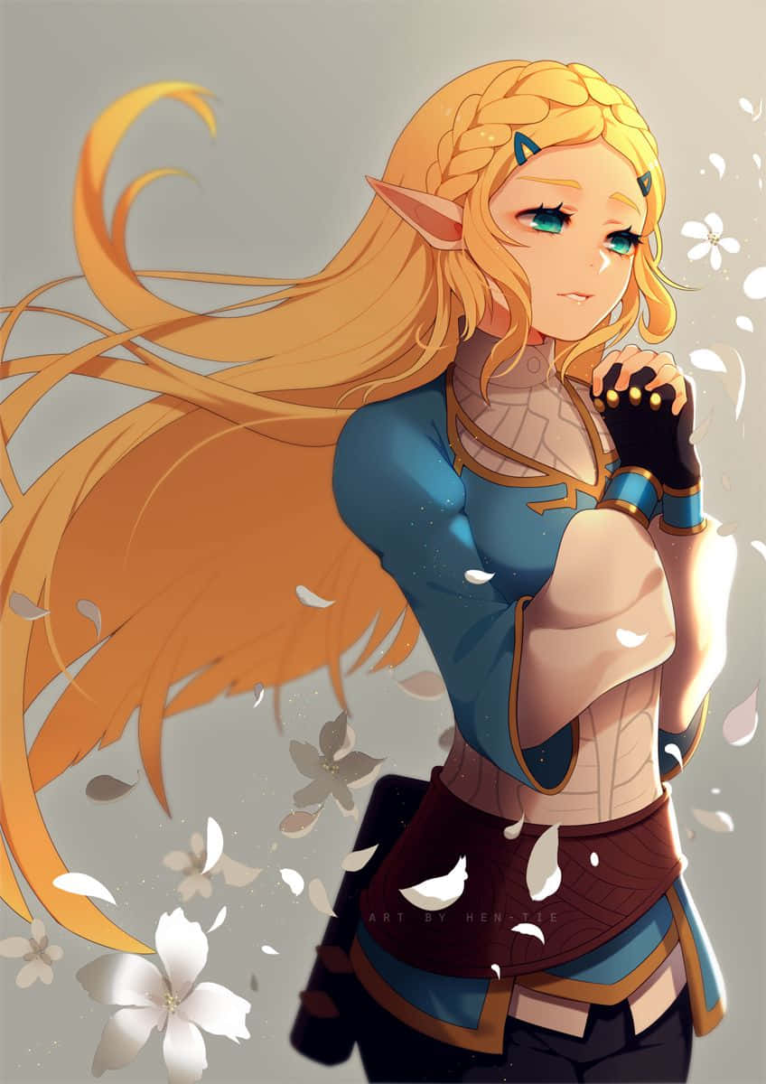 Prinsesse Zelda Botw Fanart Tegning Blomster Wallpapers