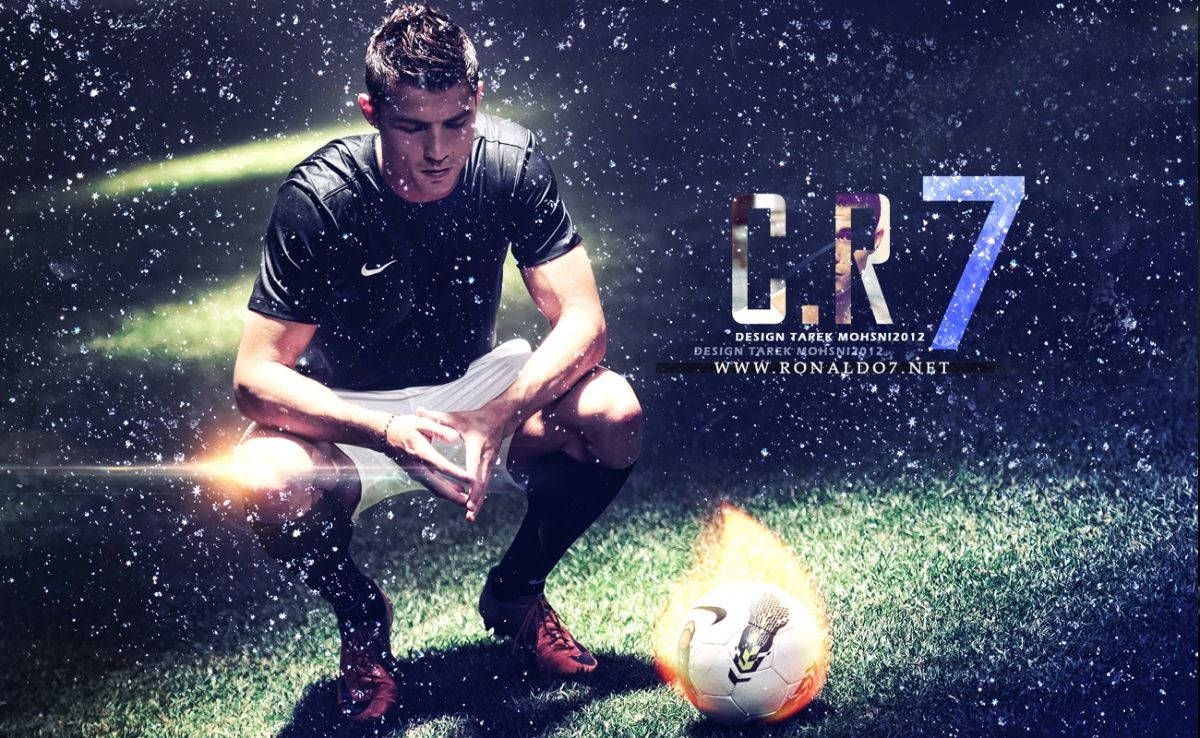 Professionel atlet Cristiano Ronaldo fokuseret i forberedelse Wallpapers