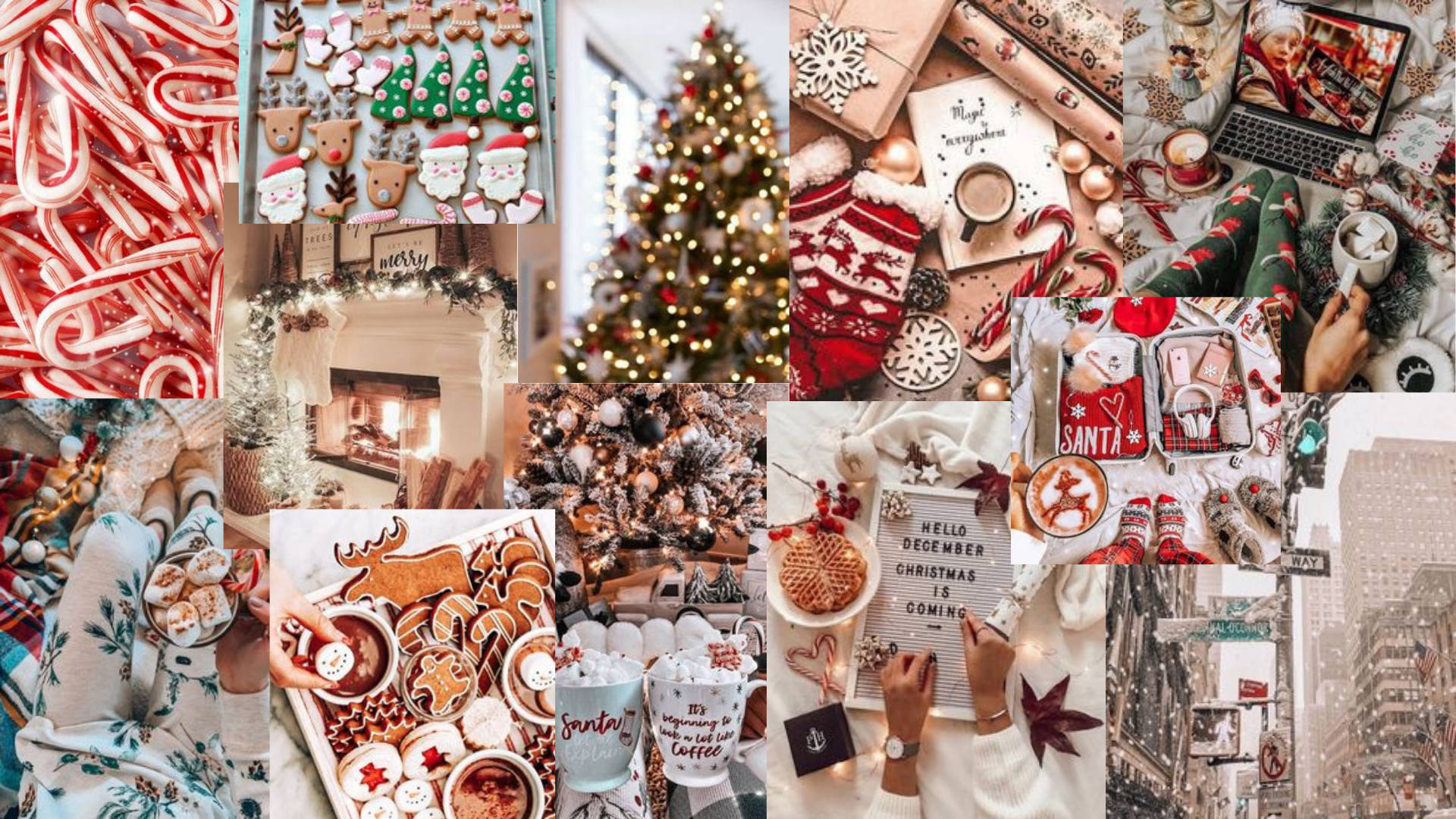 Præppy julecollage Wallpapers