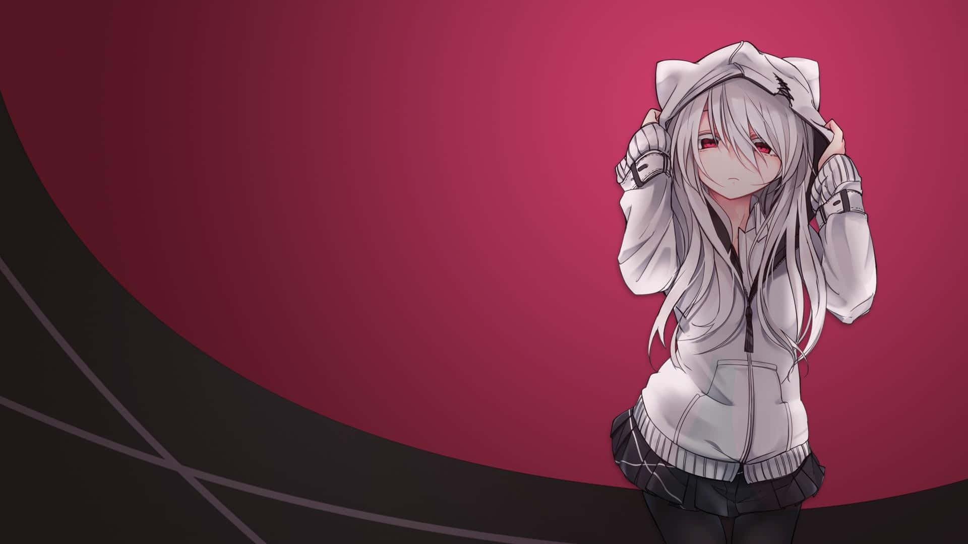 Præsenterer det perfekte efterårstilbehør: Anime-pigens hættetrøje. Wallpapers