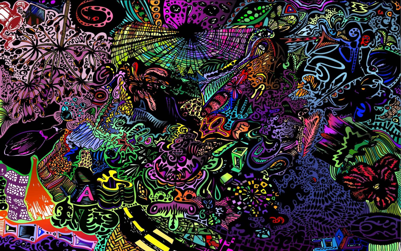 Psychedelisk abstrakt kunst baggrund Wallpapers