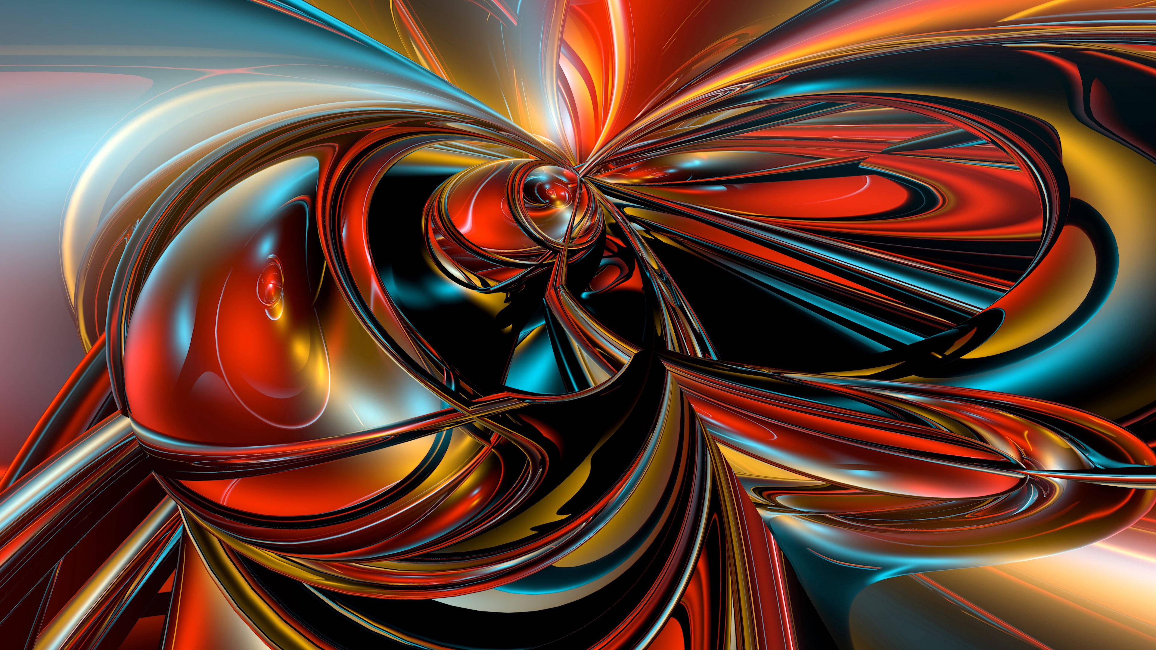 Psykedelisk abstrakt kunstværk i levende 3D-farver Wallpapers