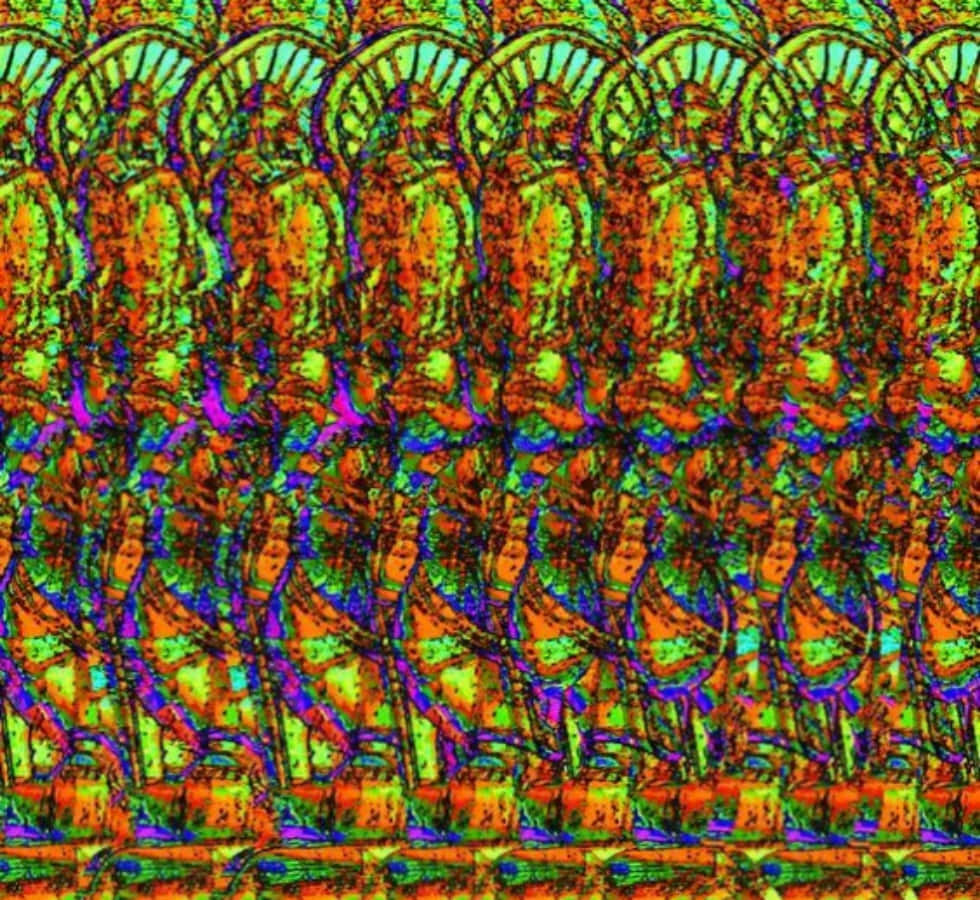 Psykedelisk maleri Magic Eye 3D stereogram billede Wallpapers