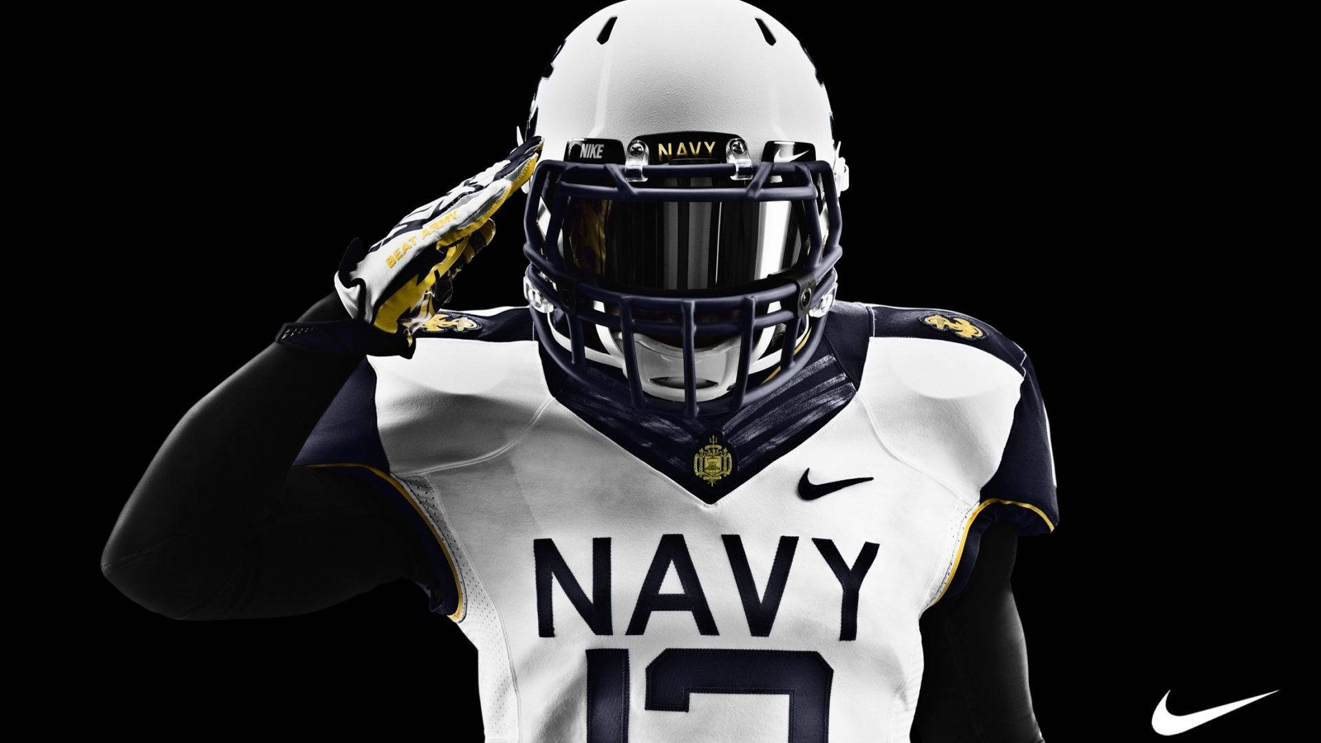 College-fodbold Navy Midshipmen hold baggrund. — Fodbold Wallpapers