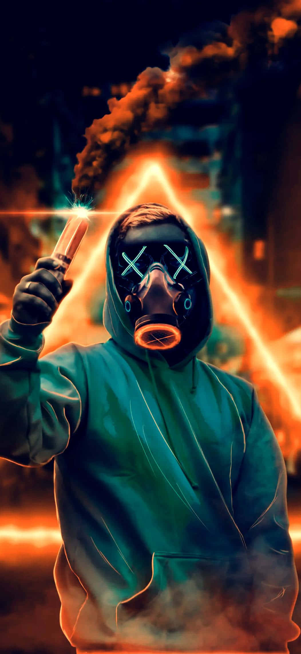 Purge cool fyr med maske Wallpapers
