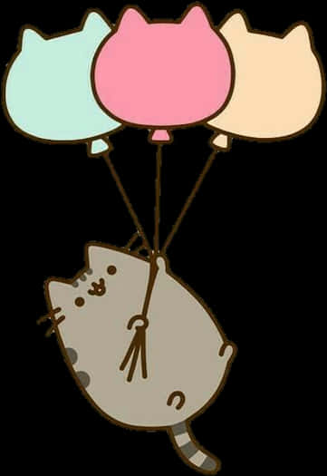 Pusheen Ballonflyvning Wallpapers