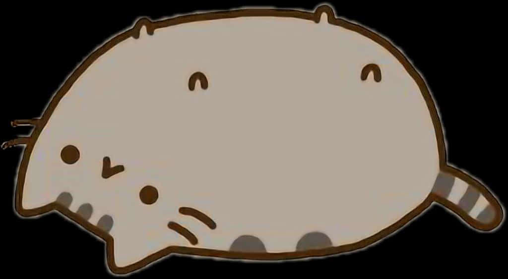 Pusheen kat ligger ned Wallpapers