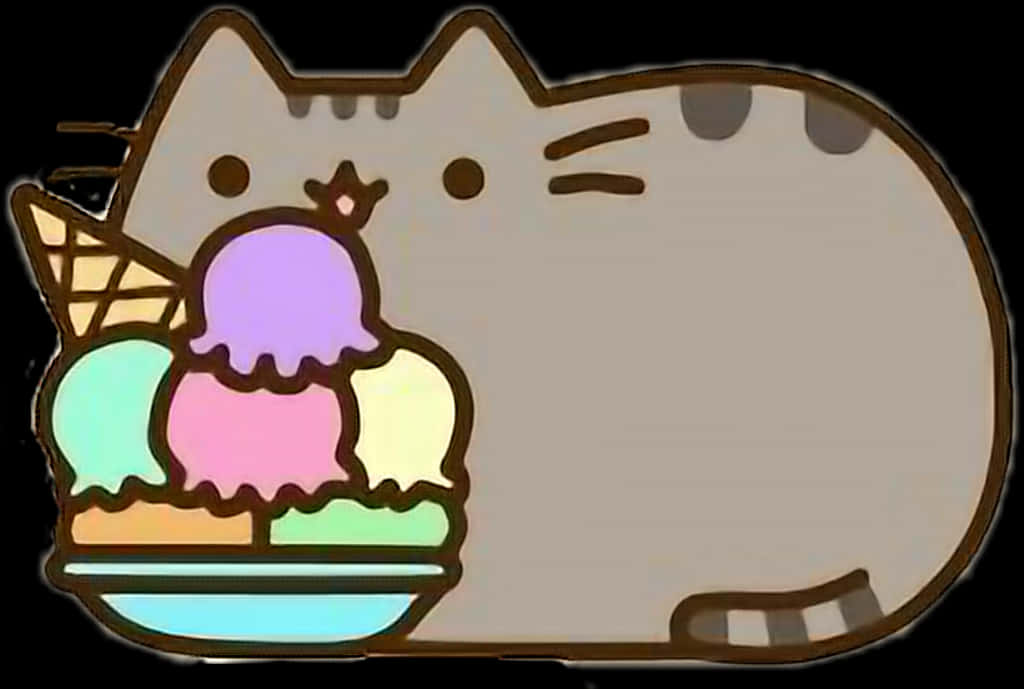 Pusheen med is Wallpapers