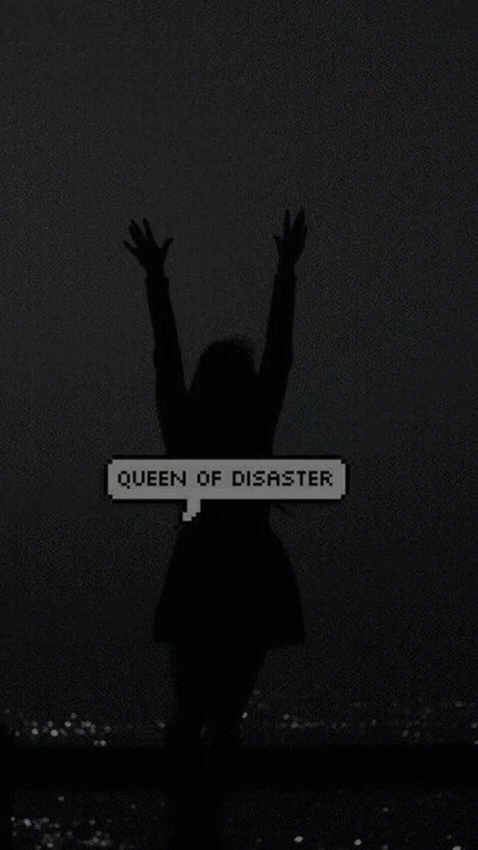 Queen Of Disaster over sort baggrund indie telefon Wallpapers