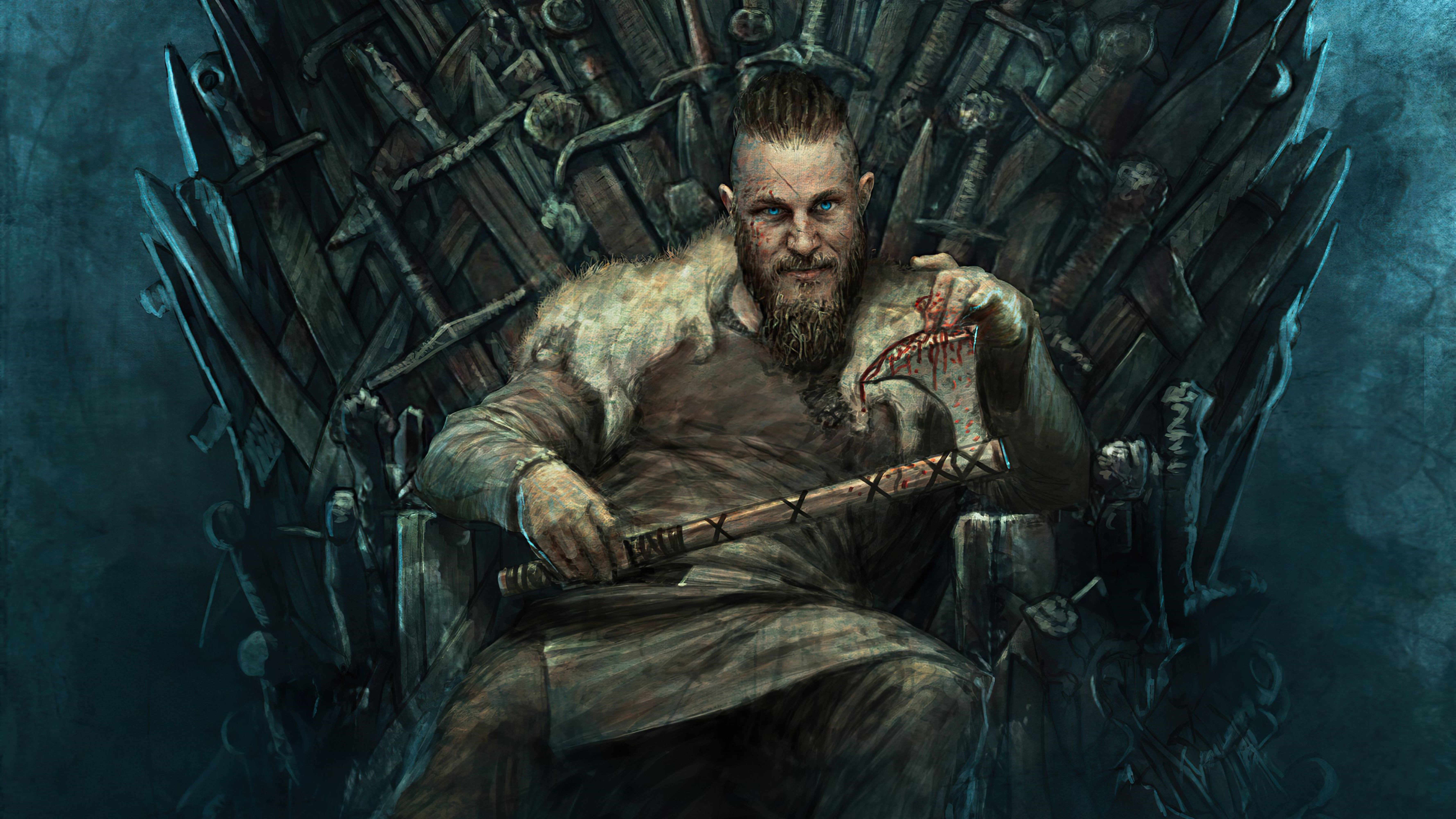 Ragnar Lothbrok 4K på Jerntronen Wallpapers