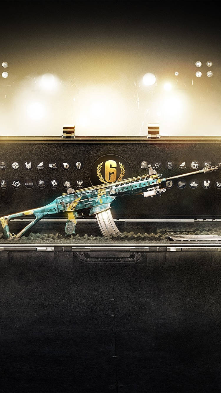 Rainbow Six Siege Blue Nebula pistol iPhone Wallpapers