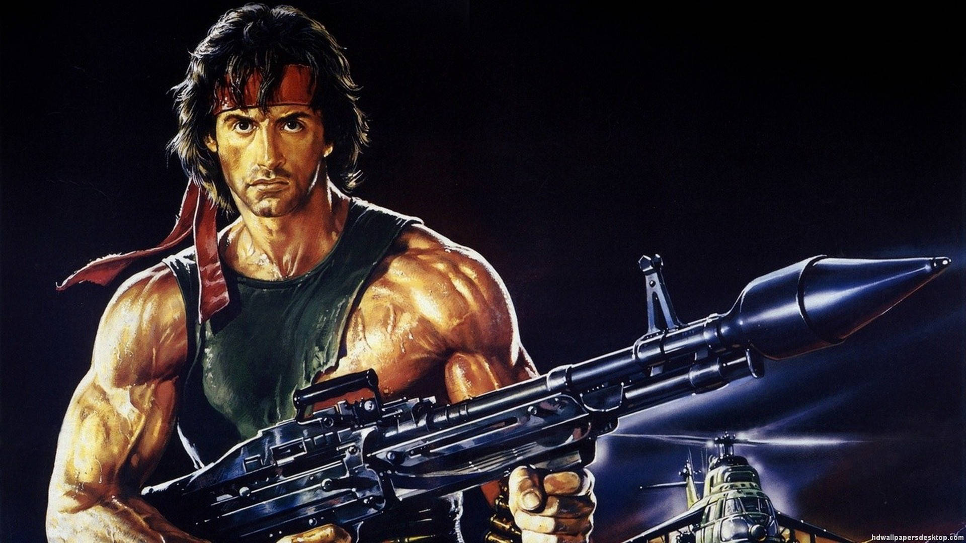Rambo med riffelgranat kunst Wallpapers