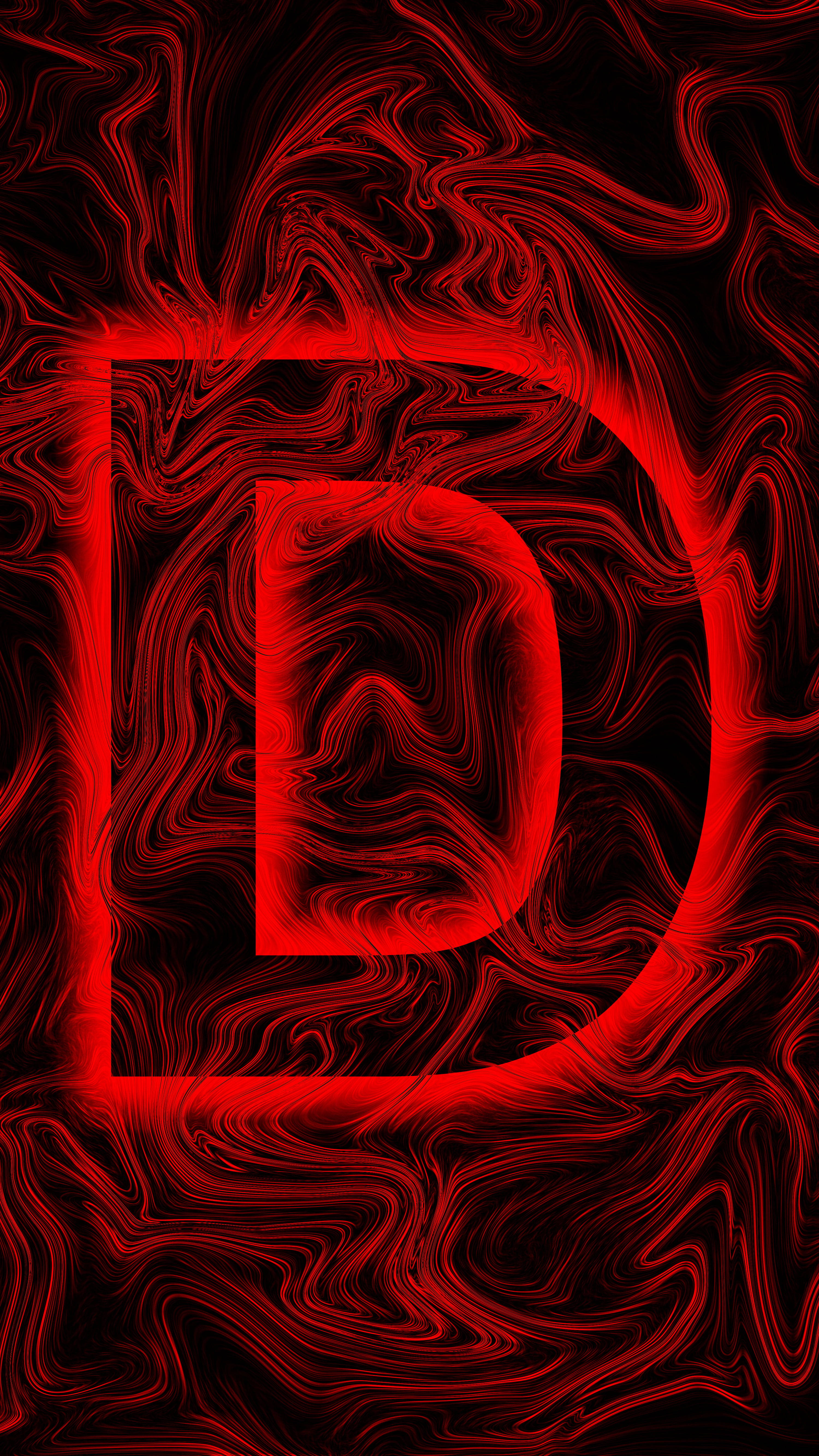 Rød abstrakt æstetisk bogstav D Wallpapers