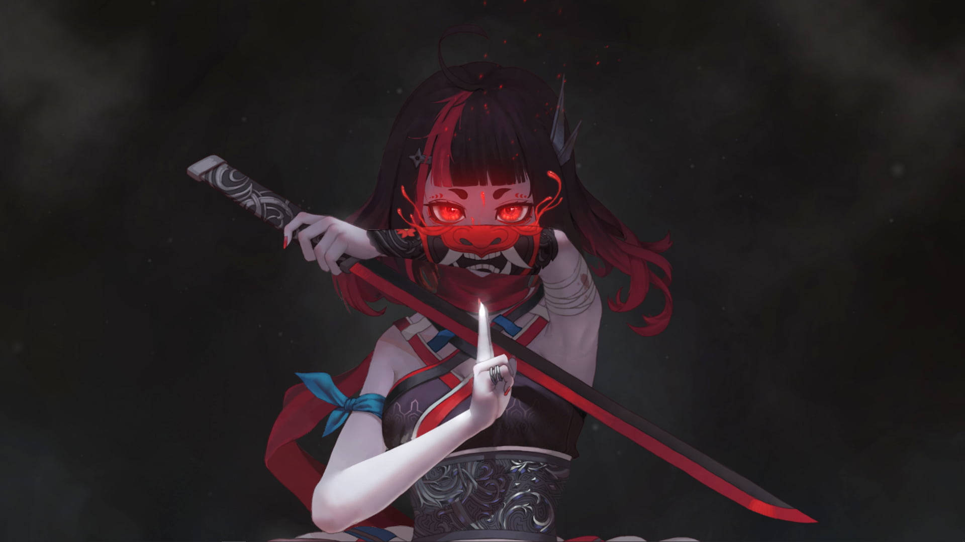 Rød anime-djævel Wallpapers