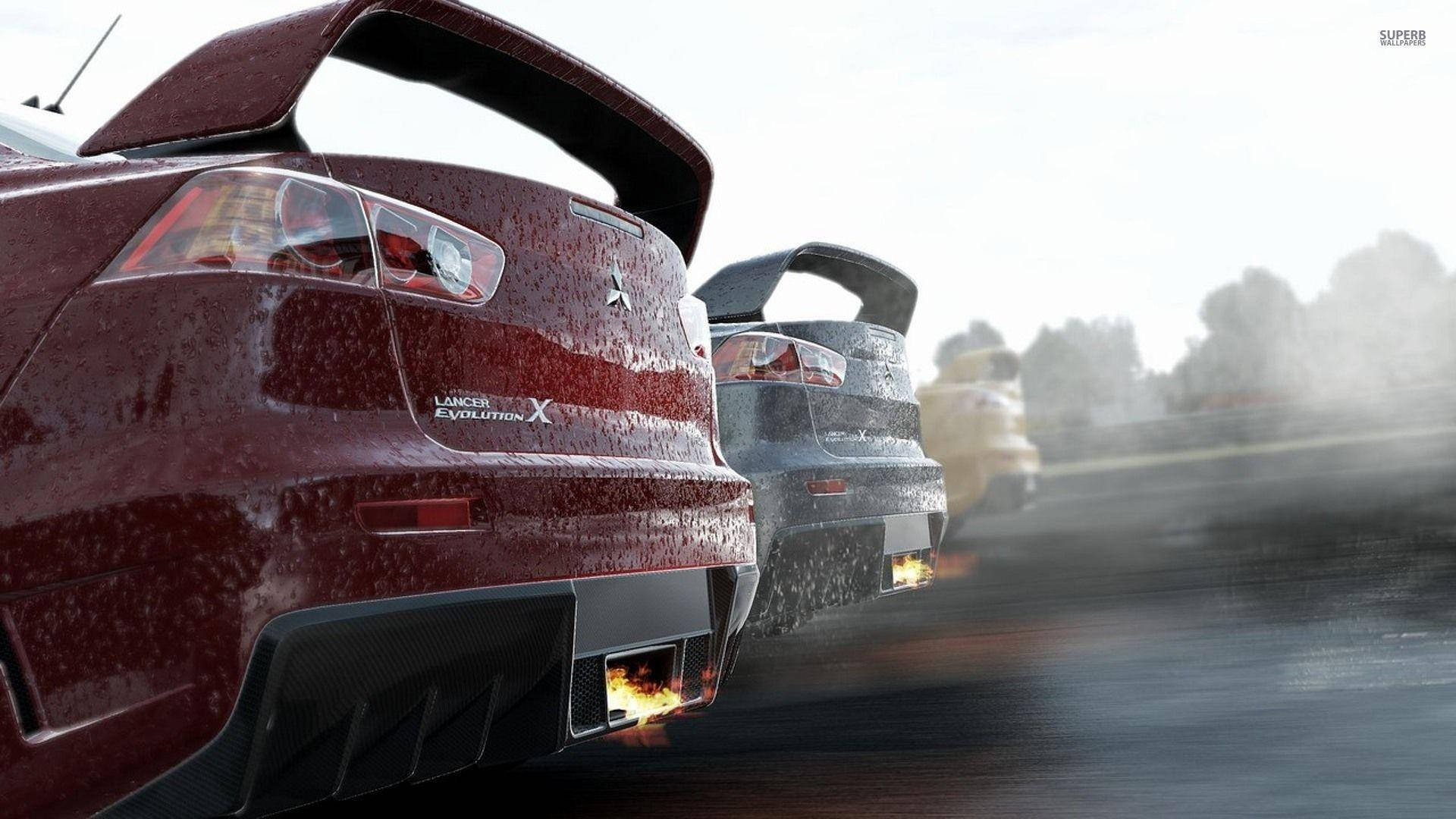Rød bil i snitvisning fra Project Cars Wallpapers