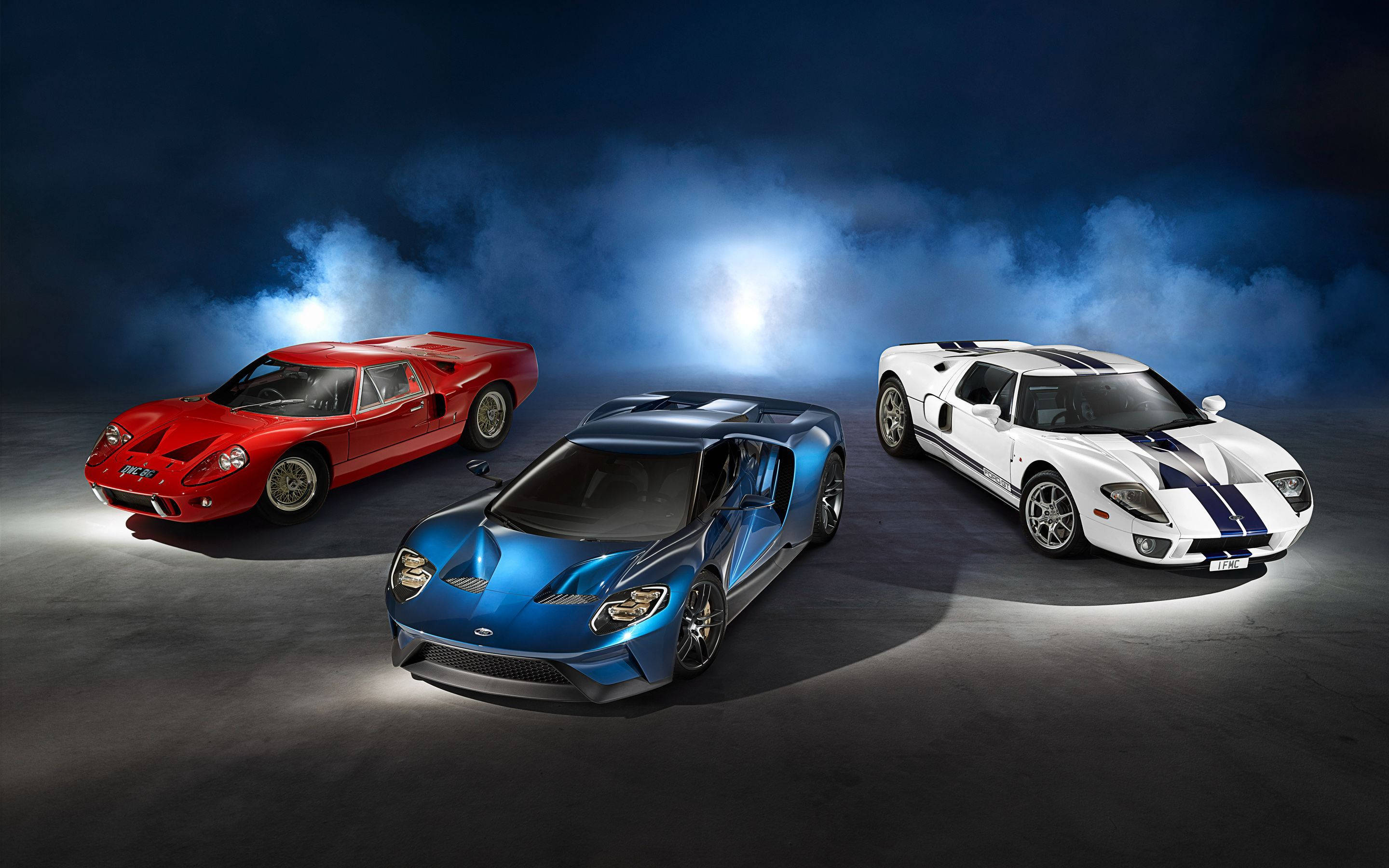 Rød, blå og hvid Ford GT Wallpapers