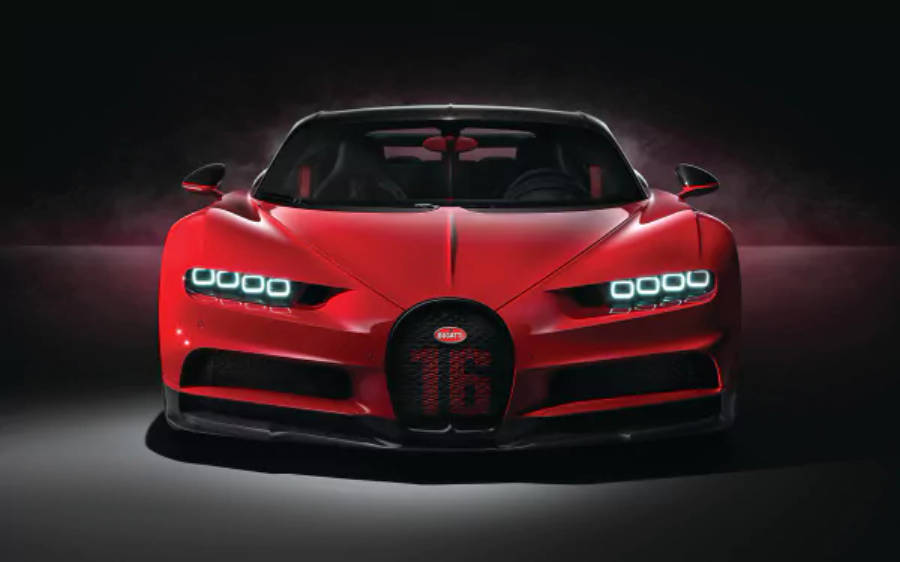 Rød Bugatti Chiron 4K Wallpapers